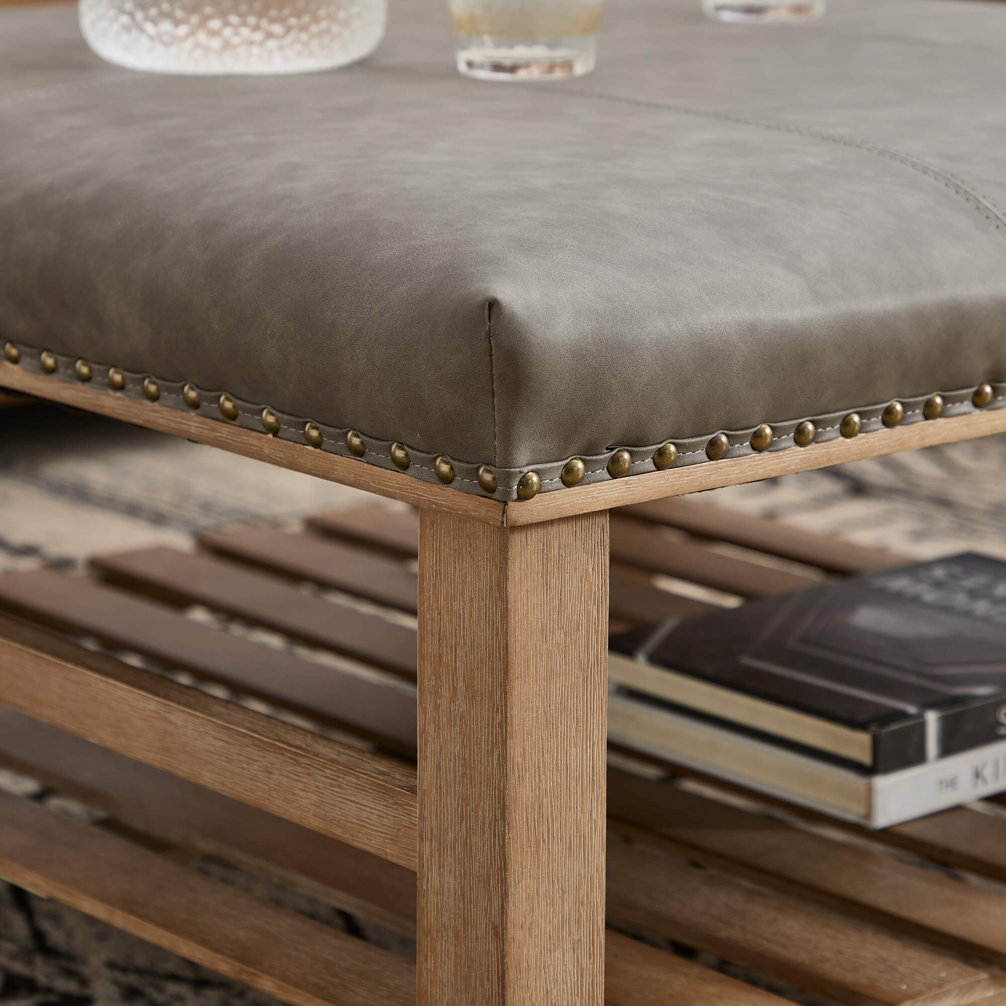 CIMOTA Rivet-Trimmed Storage Coffee Table - 2204CT