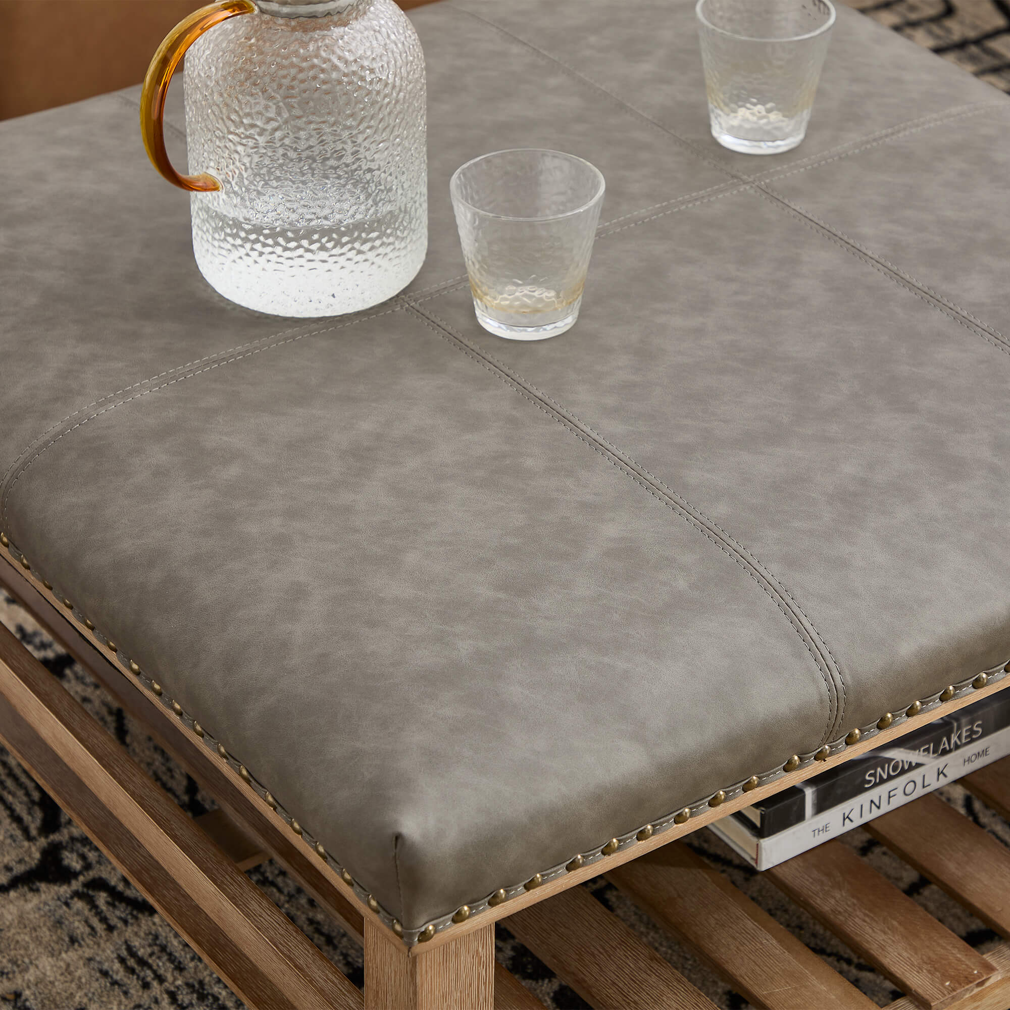 CIMOTA Rivet-Trimmed Storage Coffee Table - 2204CT