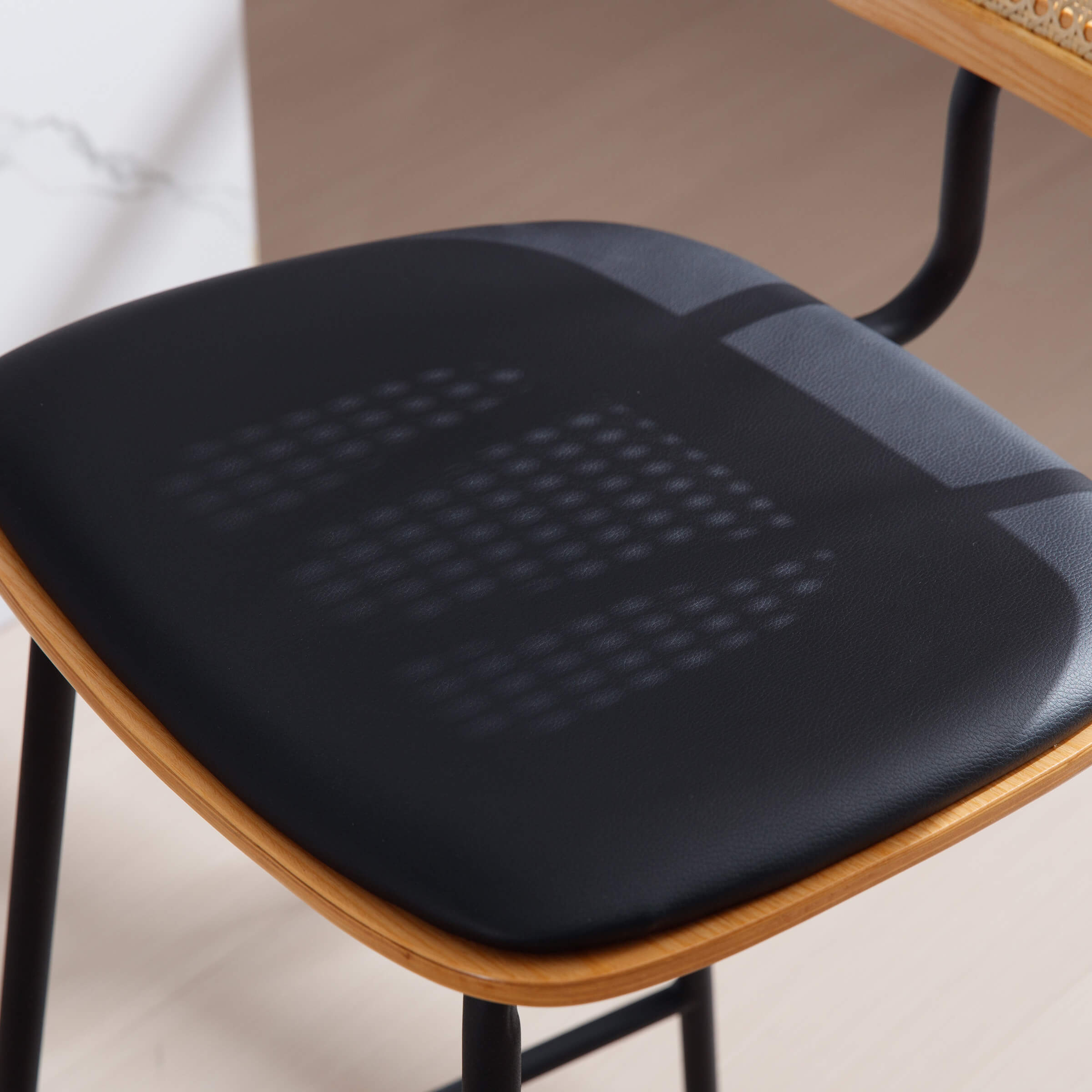 CIMOTA Vintage Rattan Back Counter Stools Set of 2 - 790CS