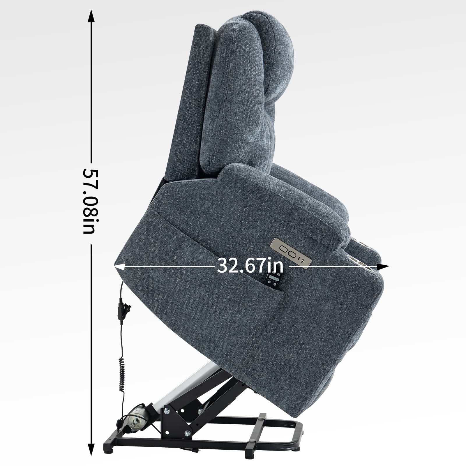 Power Lift Electric Massage Heat USB Recliner Chair