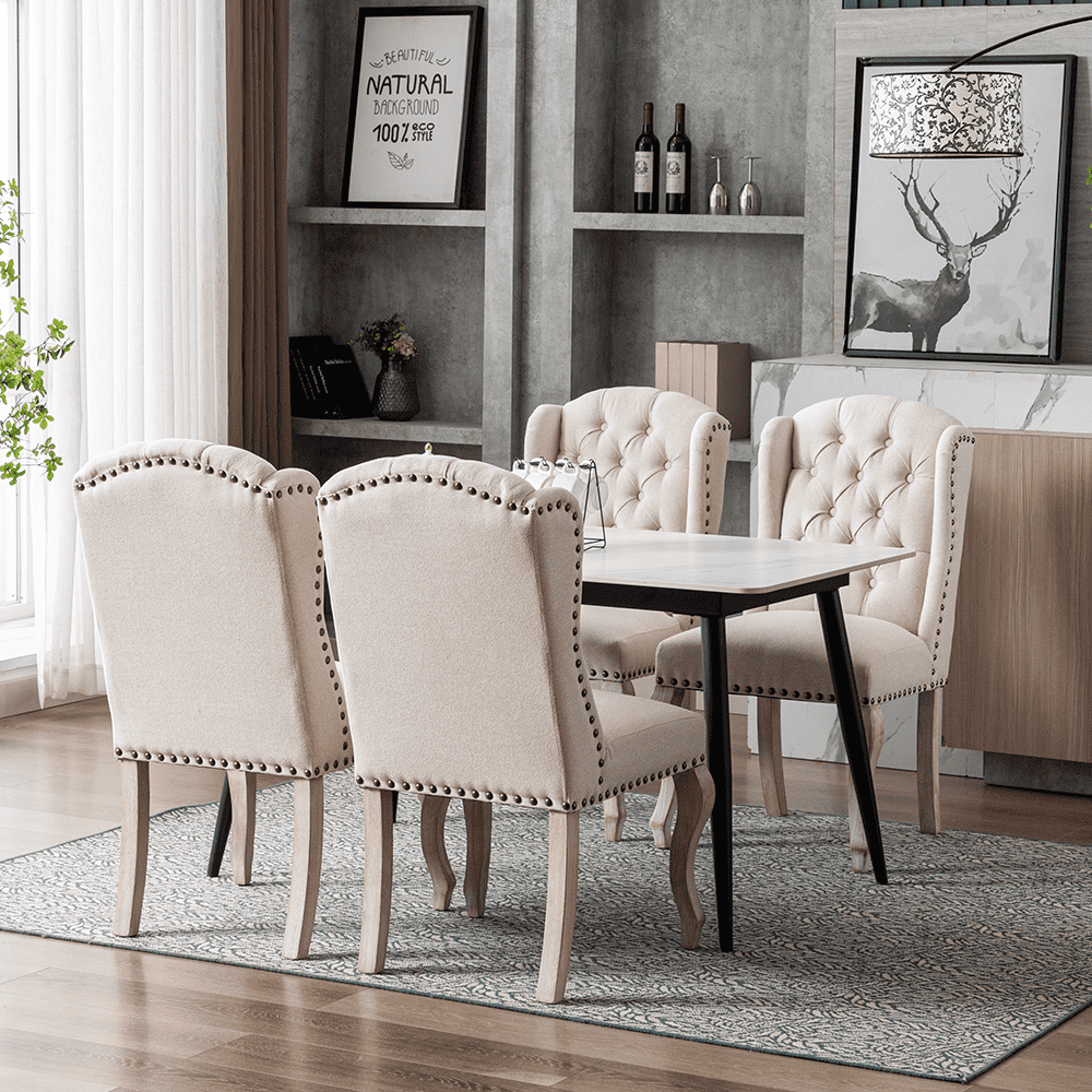 Parsons Linen Dining Chairs Set of 2 - 1296DC
