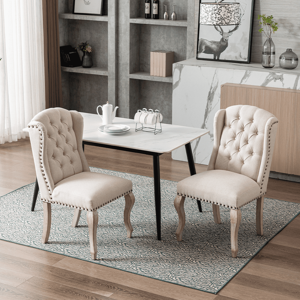 Parsons Linen Dining Chairs Set of 2 - 1296DC