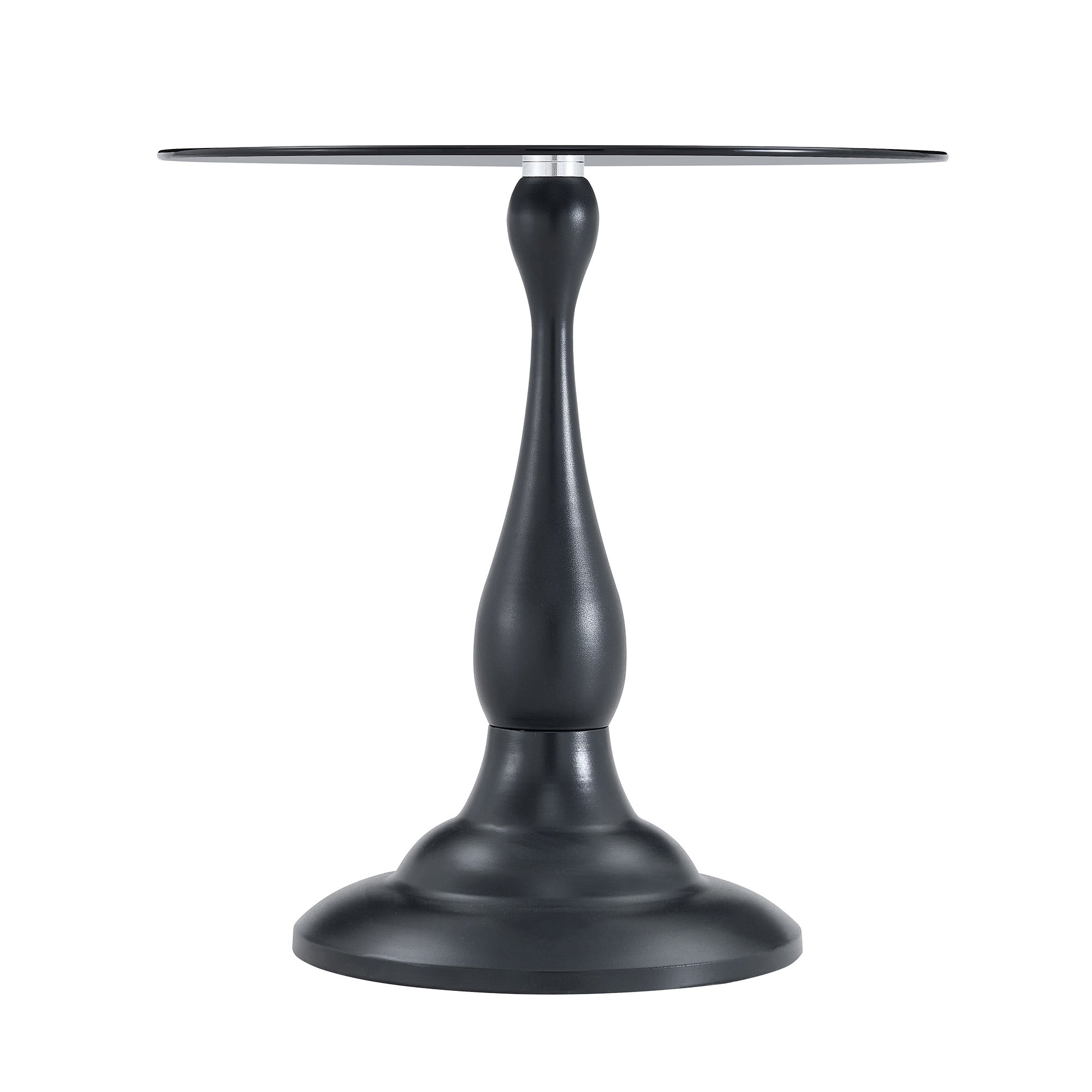 Modern 20 Inch Round Glass Side Table Metal End Table for Living Room
