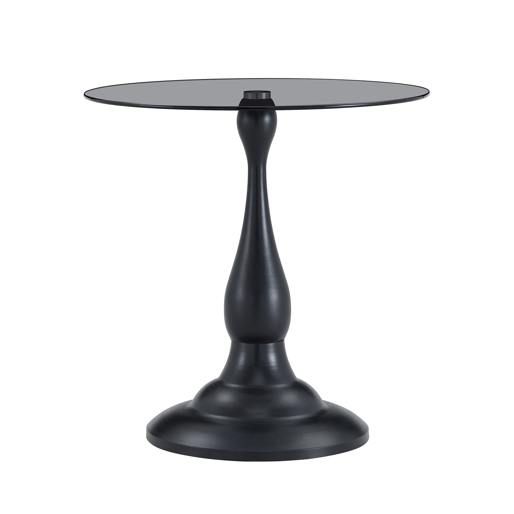 Modern 20 Inch Round Glass Side Table Metal End Table for Living Room