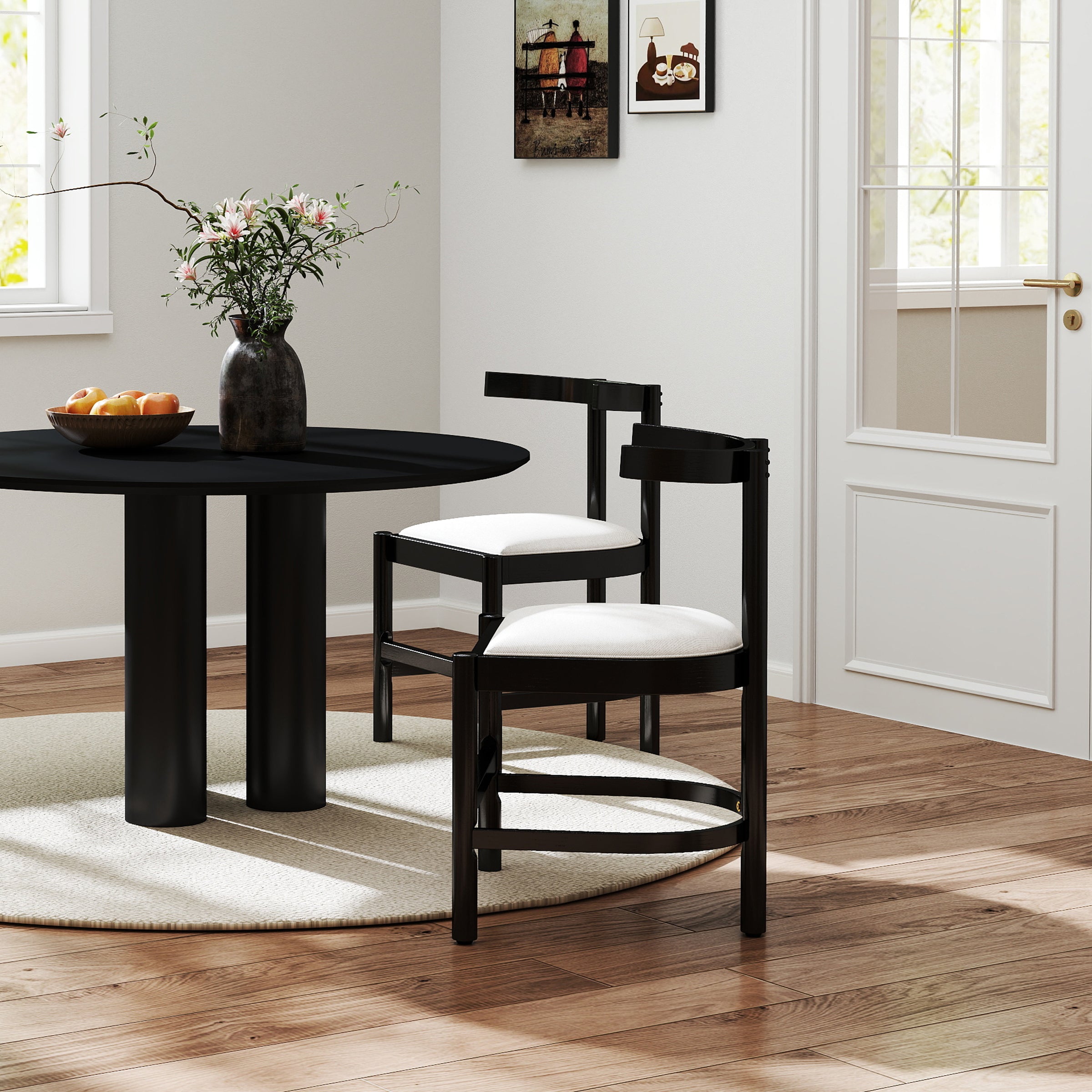 Janoray Wood Curve Back Dining Chairs Set of 2- XX036DC