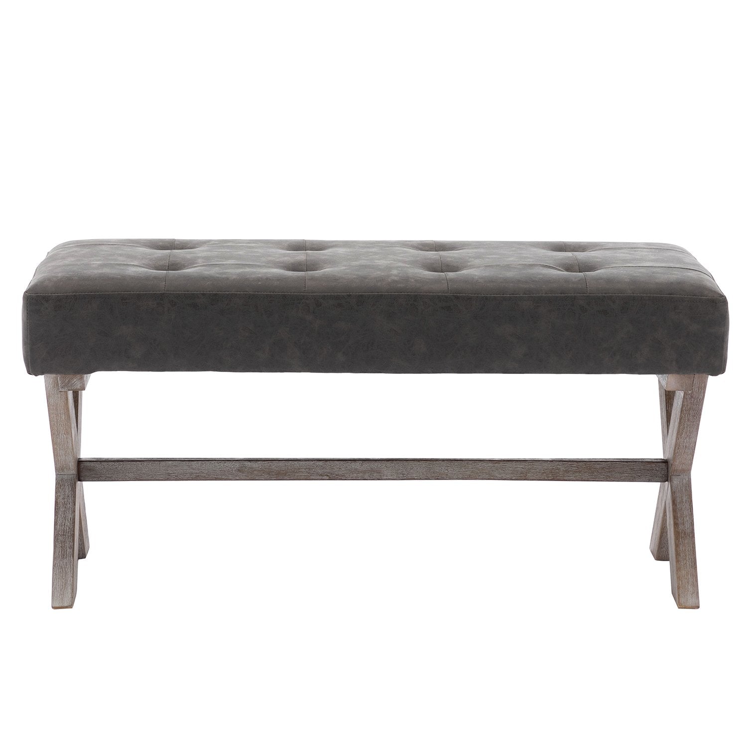 Kmax PU Upholstered Textured Gray Entryway Bench - 7868
