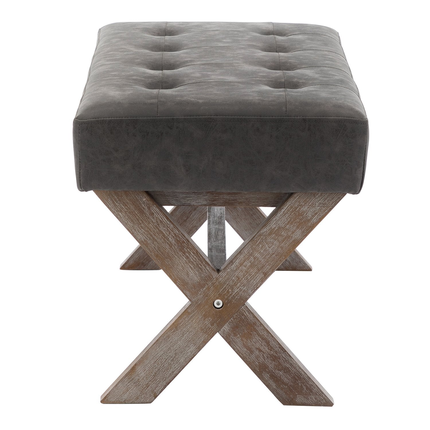 Kmax PU Upholstered Textured Gray Entryway Bench - 7868