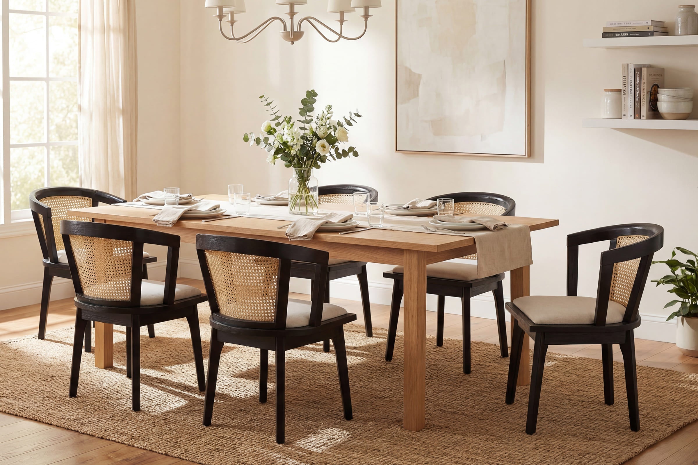 CHAIRUS Dining Chairs with Cane Woven Back Set of 2 - 10085DC