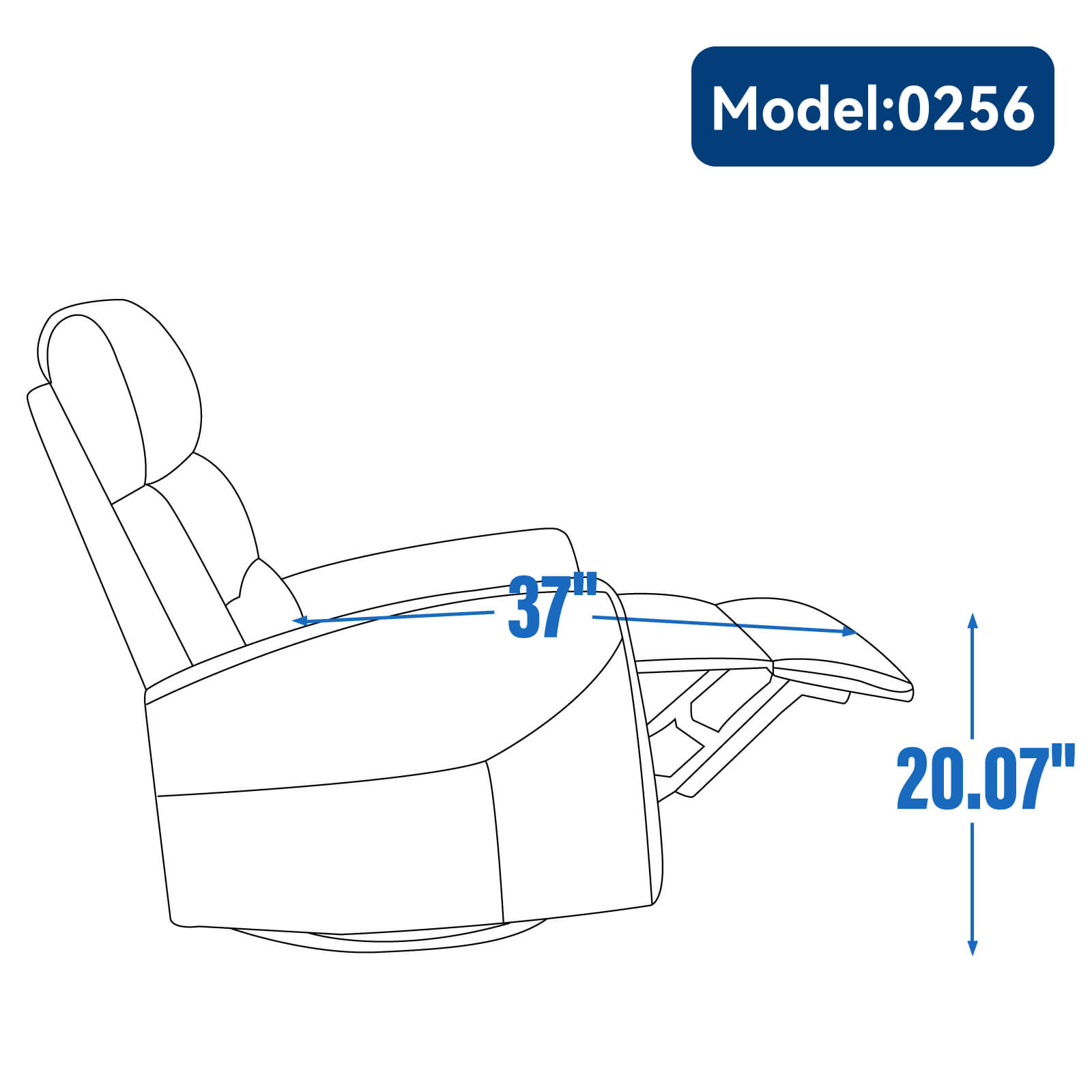 Modern Polyester Fabric Manual 360 Swivel Rocker Recliner Chair