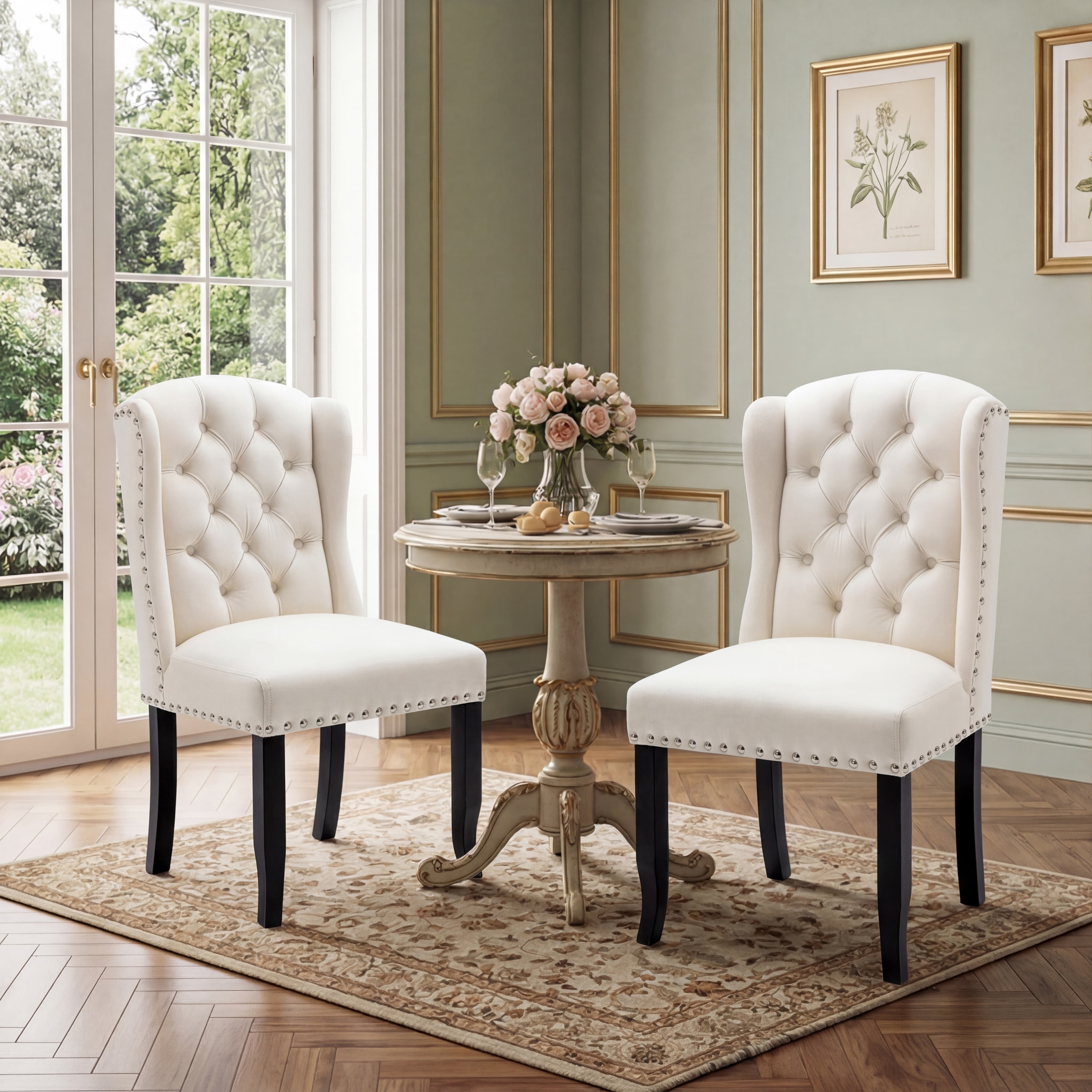 Parsons Linen Dining Chairs Set of 2 - 1296DC