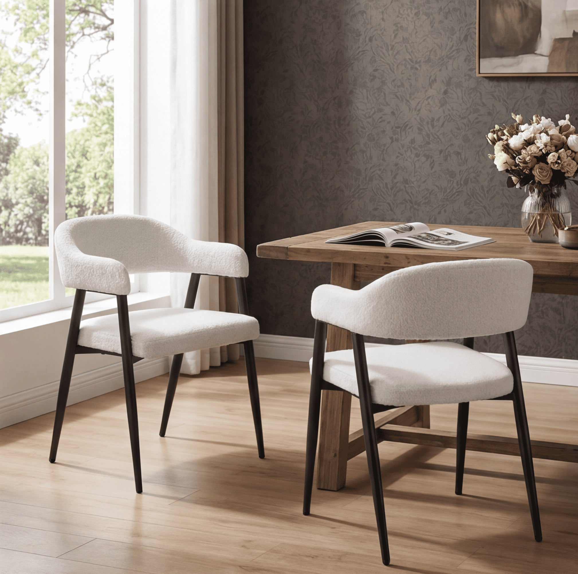 Modern Open Back Dining Chairs Set of 2 - 91530DC
