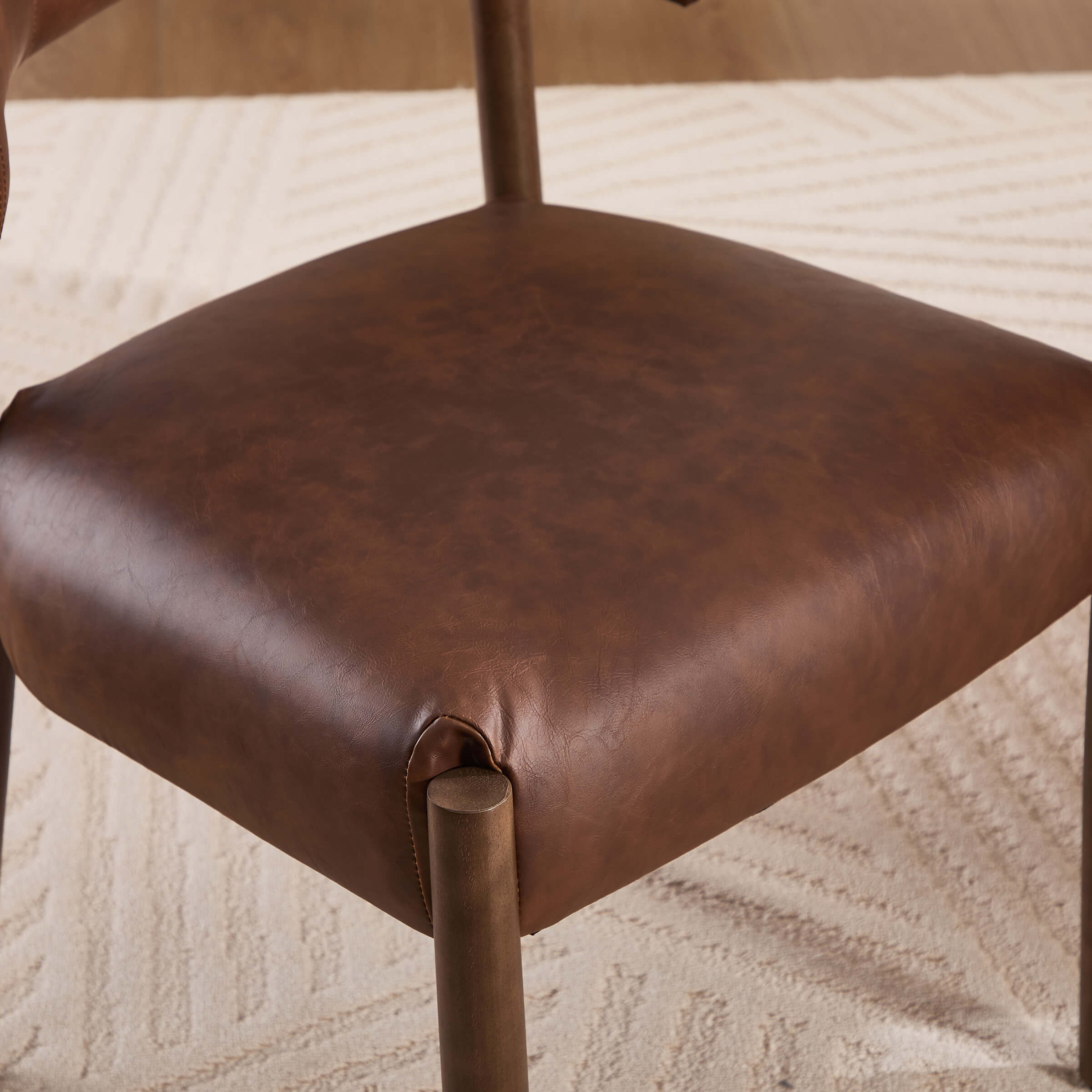 Leather chair seat texture and leg