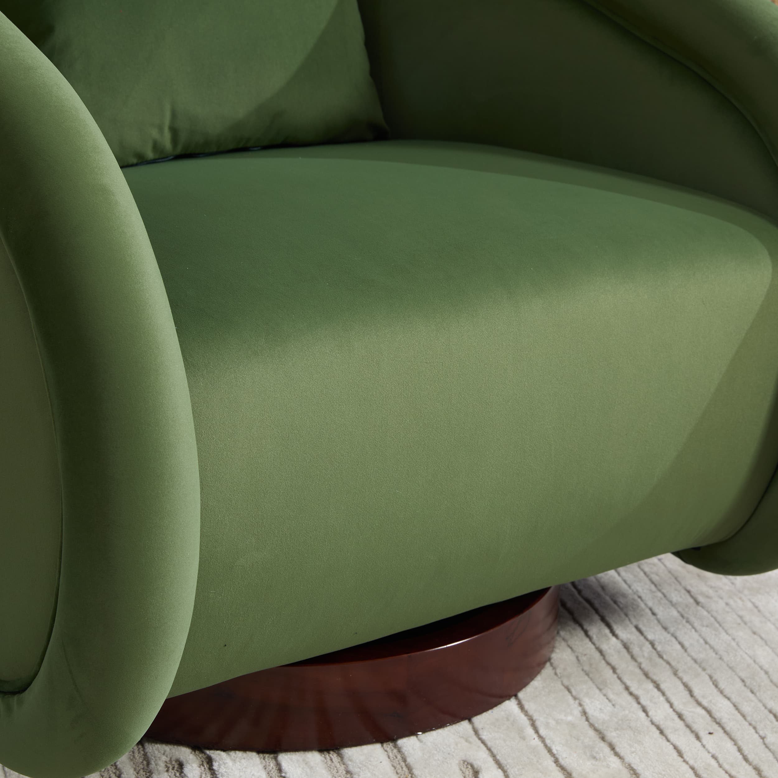 Velvet Pumpkin 360° Swivel Barrel Accent Chair