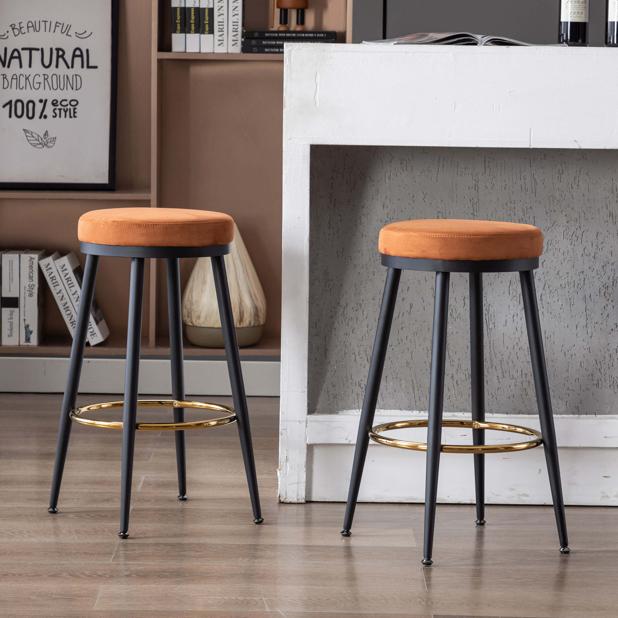 Kmax 30"H Modern Metal Counter Stools Set of 2 - 19618CS