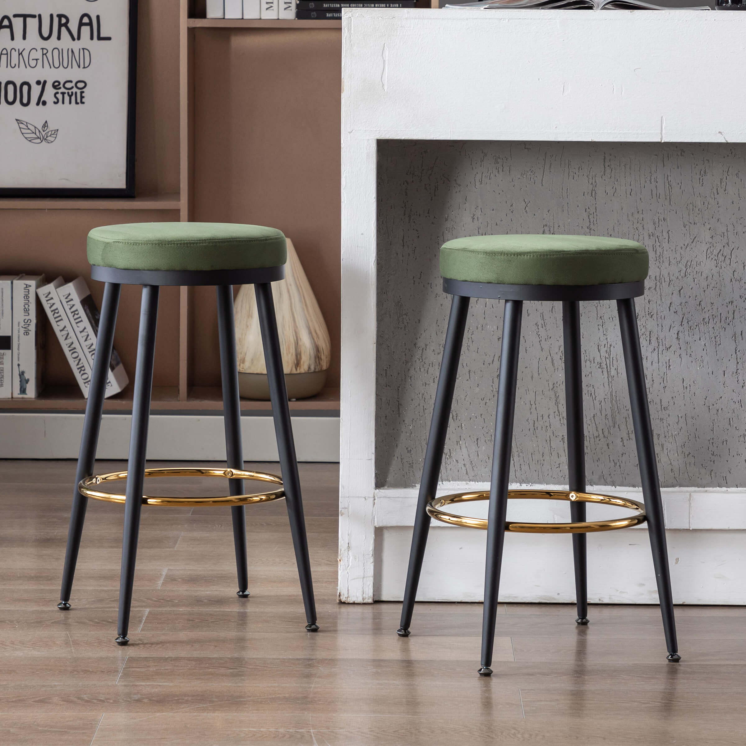 Kmax 30"H Modern Metal Counter Stools Set of 2 - 19618CS