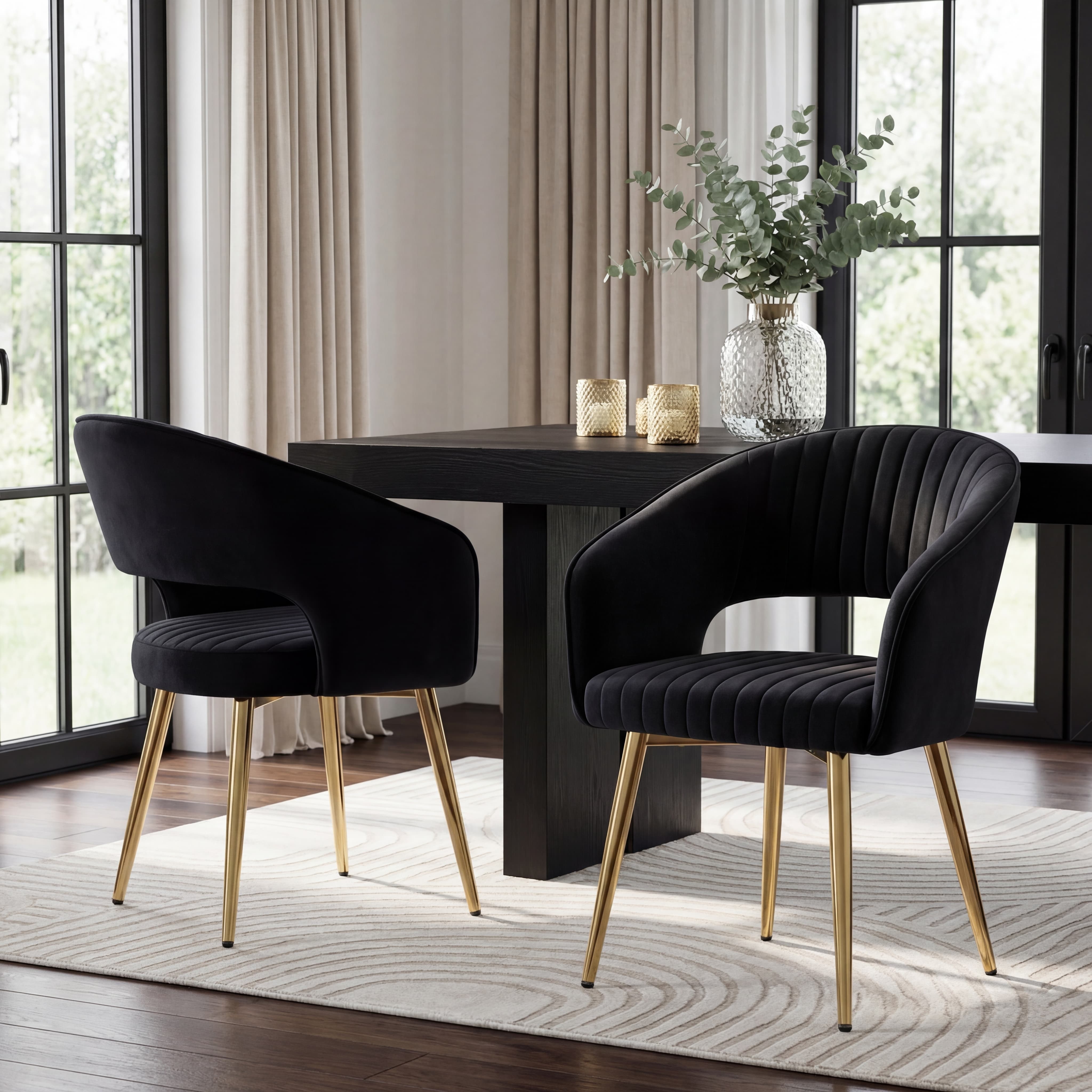 Hollow Back Modern Dining Chairs Set of 2 - 3059DC