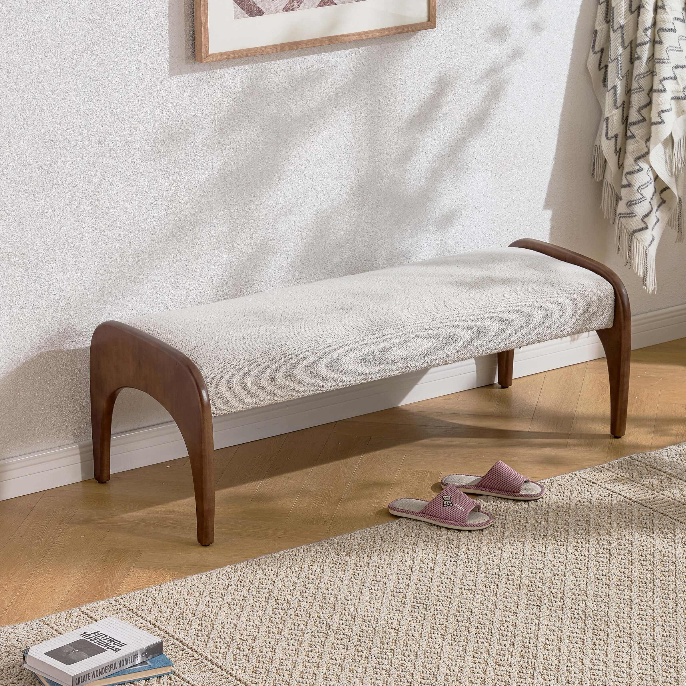 Wooden Frame Soft Bench - 2694BH