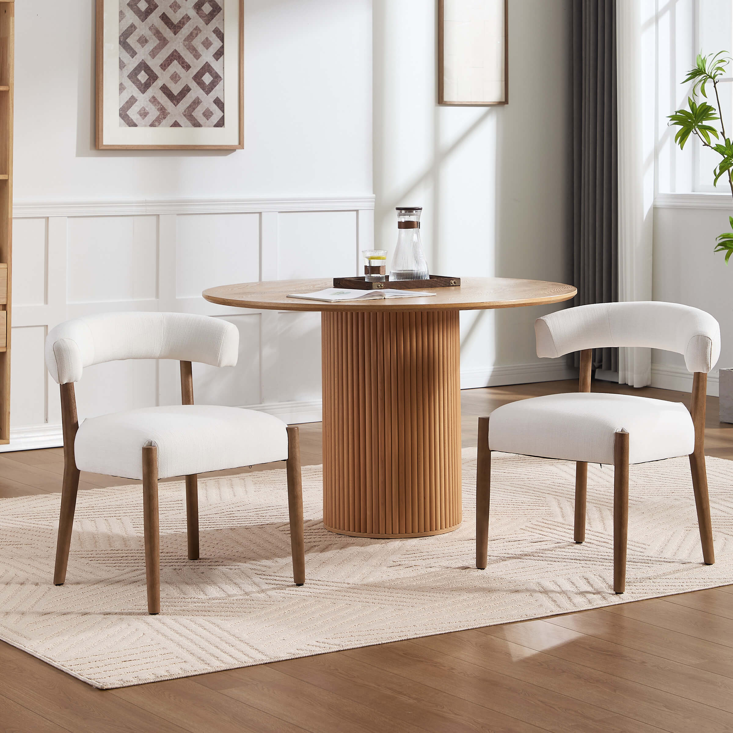 White version of table and chairs set