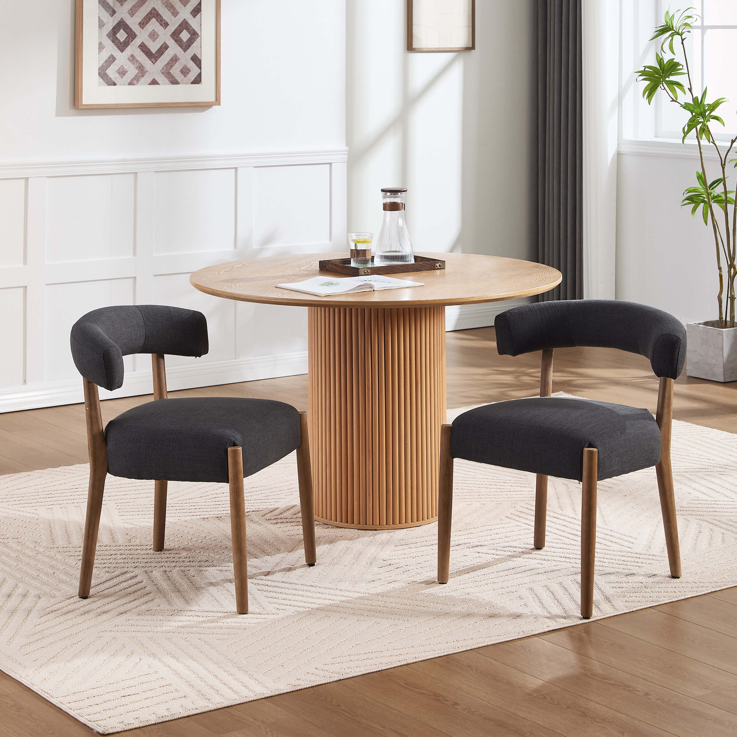 Curved Open Back Kitchen Chairs Set of 2 - 10077DC