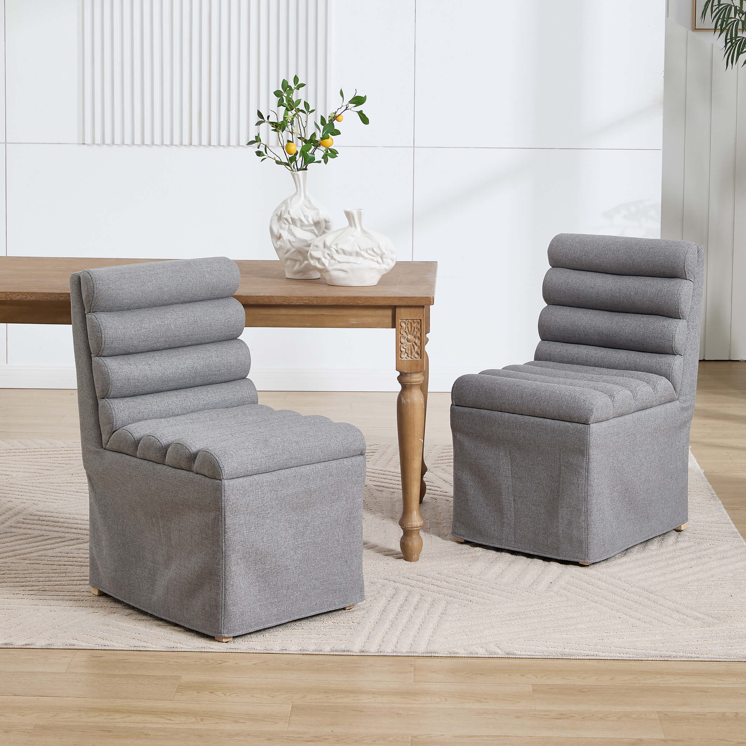 KMAX Parsons Dining Chairs Set of 2 with Cylindrical Cushion - 10127DC