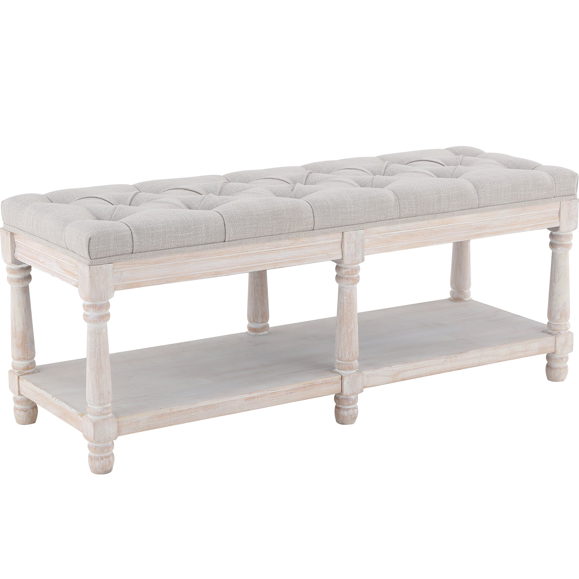 Janoray Classic Nail-head Shoe Rack Bench - 2204BH