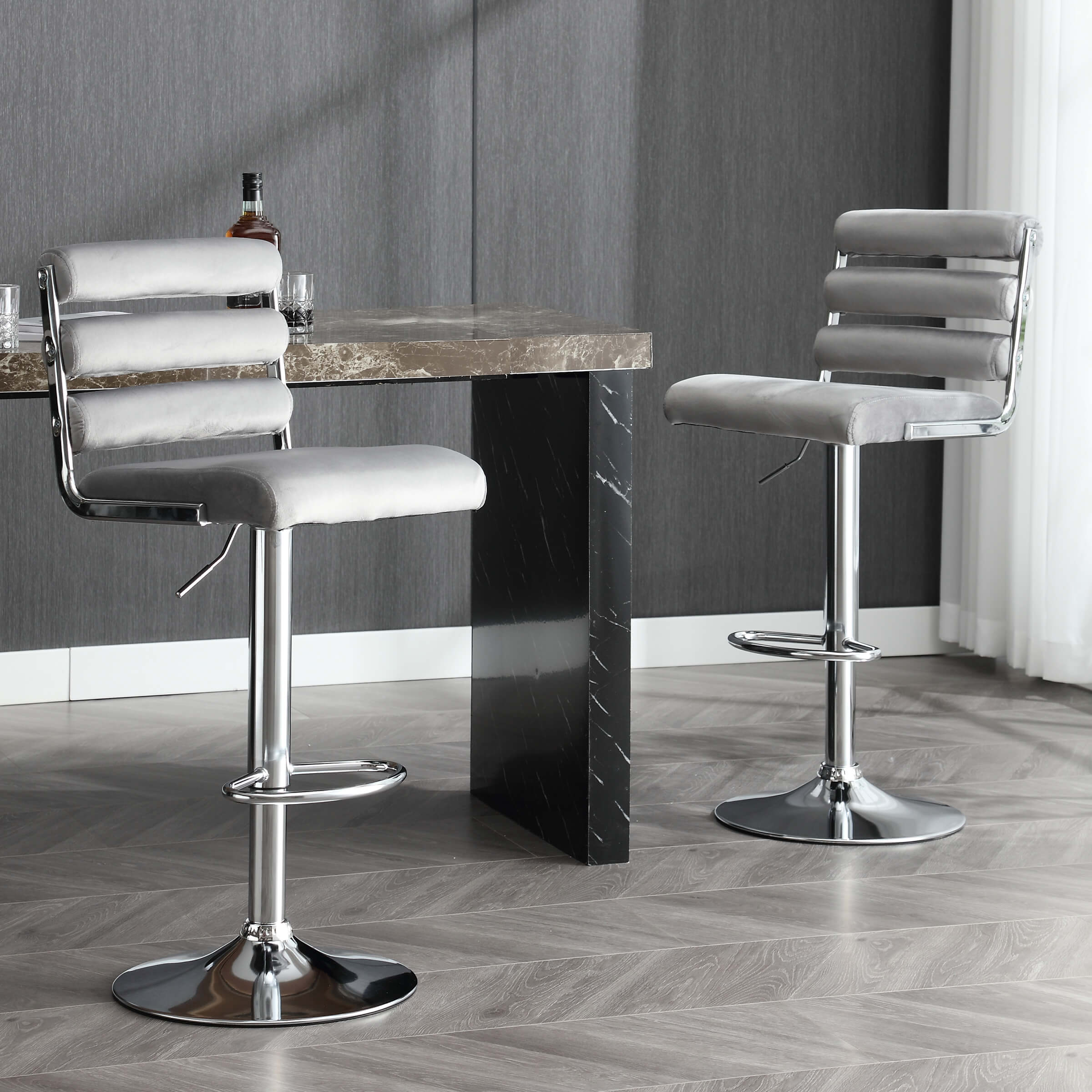 EALSON Glam Adjustable Swivel Bar Stools Set of 2 - 1715AB