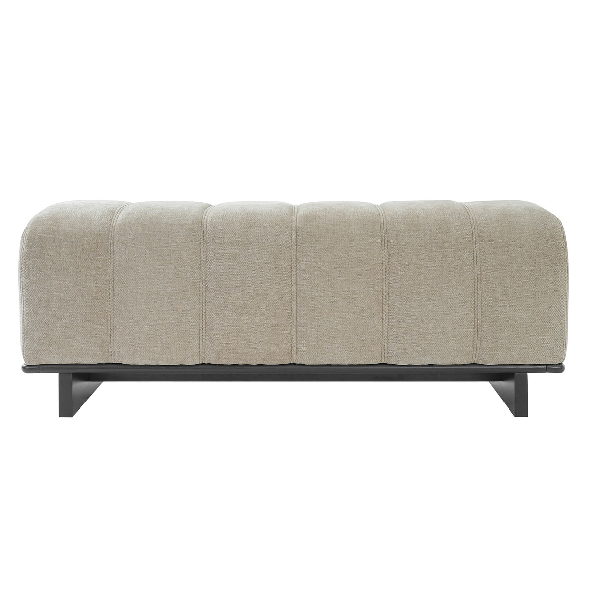 49"L Oatmeal Chenille Channel-Tufted Upholstered Bench
