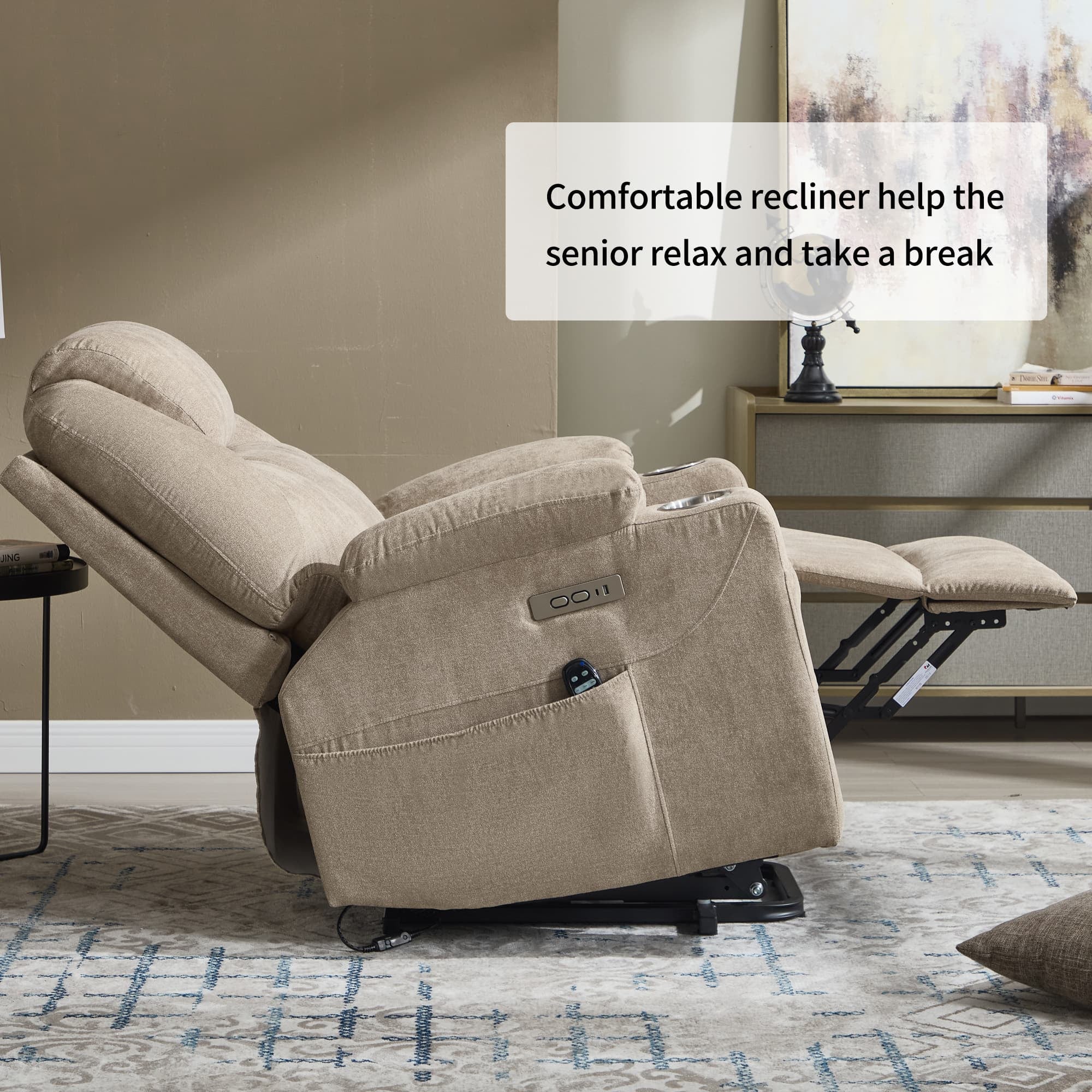 Power Lift Electric Massage Heat USB Recliner Chair