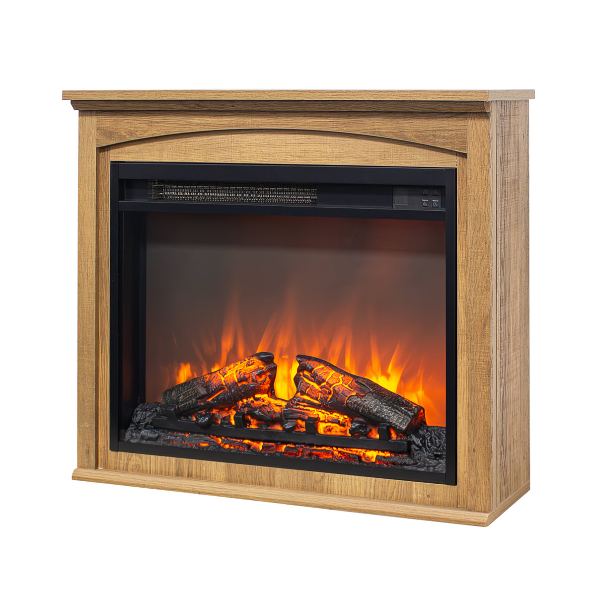 28" Freestanding Wooden Electric Fireplace