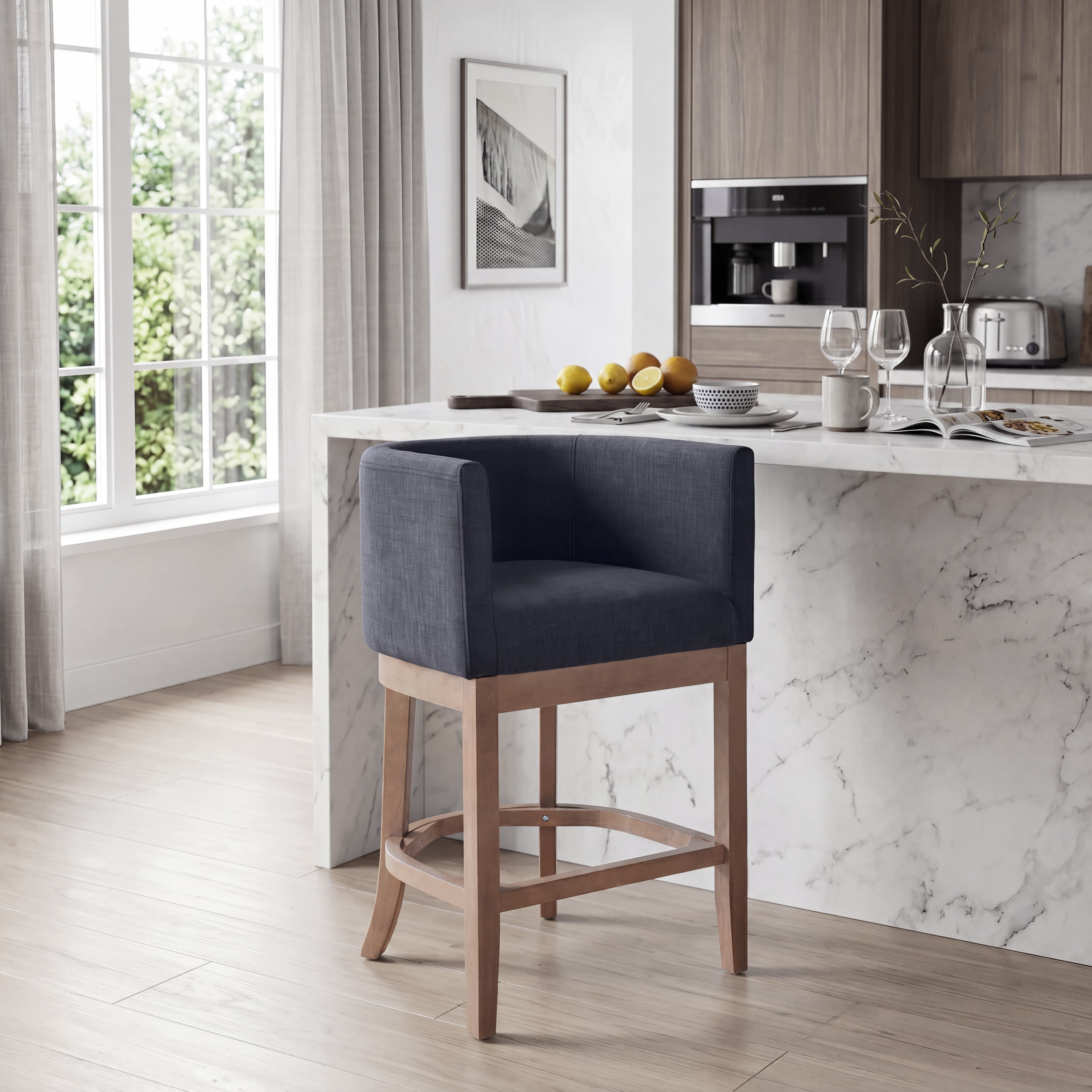 26.75"H Linen Counter Stool 1 PCS - 2004CS