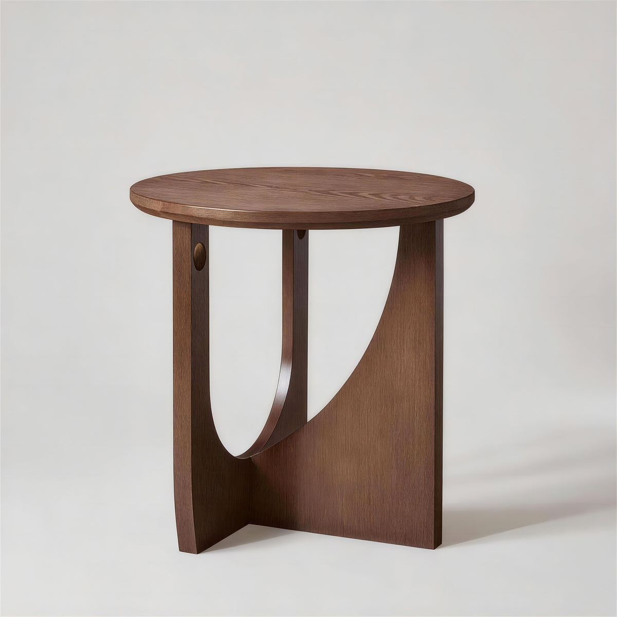 20" Modern Round Solid Wood Side Table