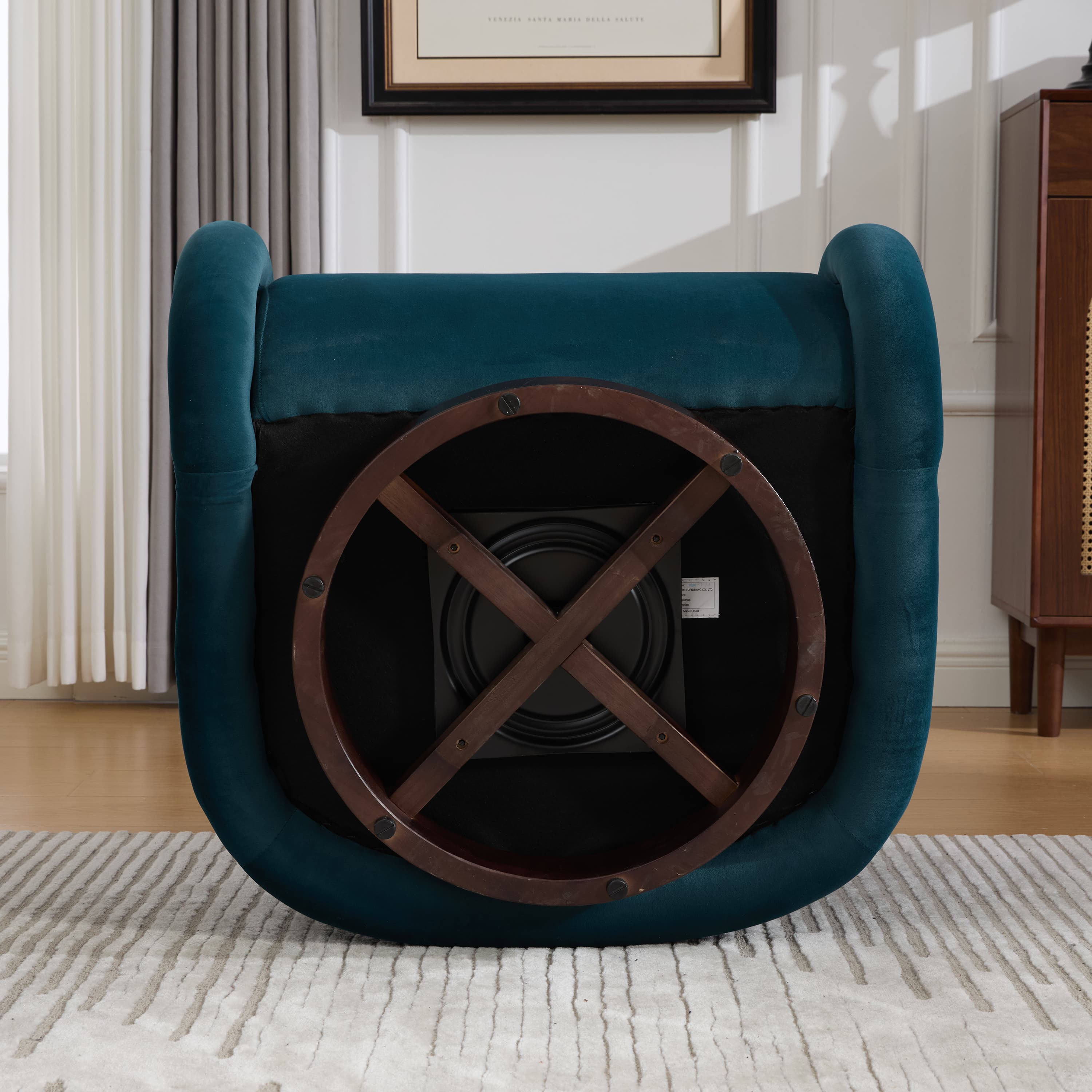 Velvet Pumpkin 360° Swivel Barrel Accent Chair