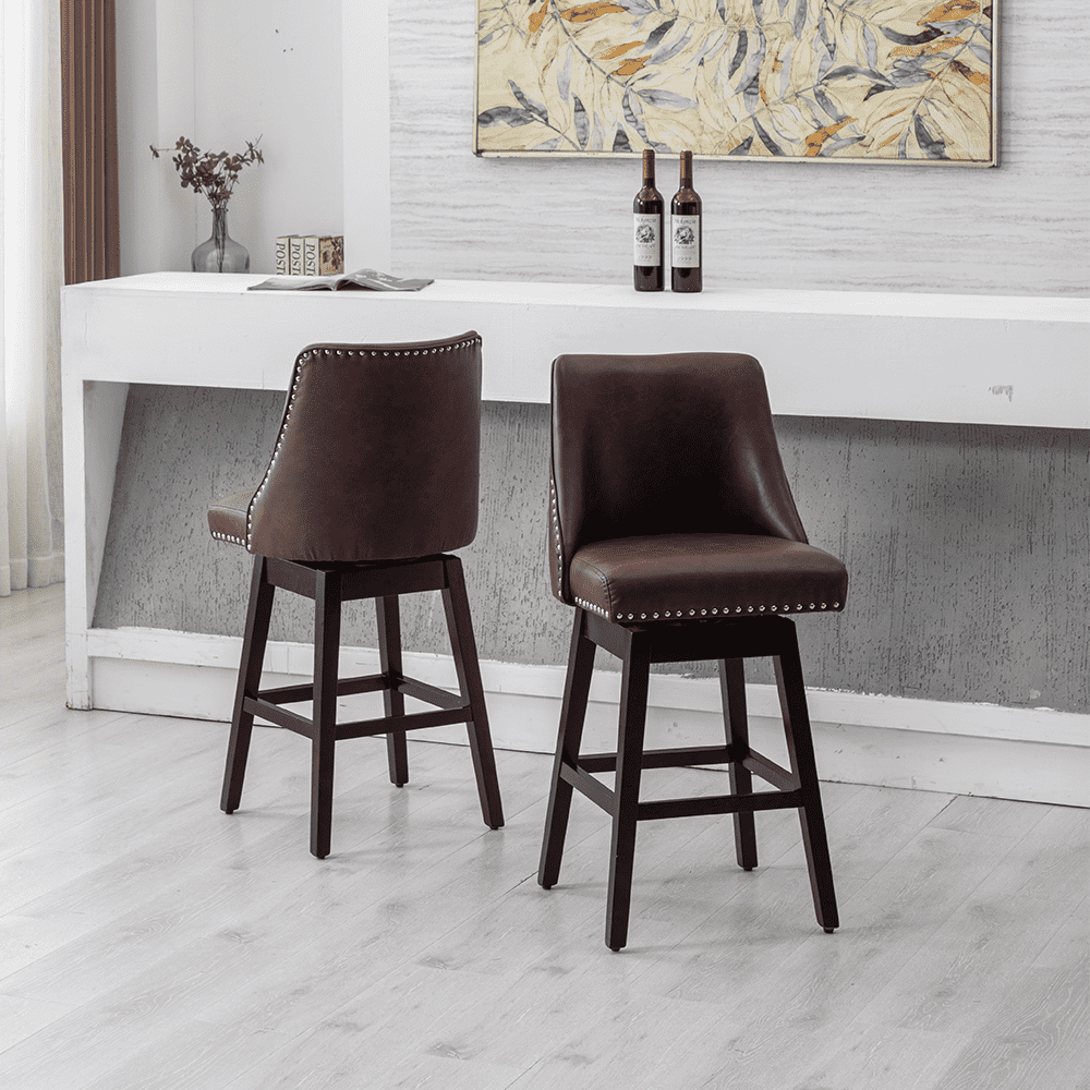 Kmax 27.5"H Mid-Century Counter Swivel Bar Stools - 6017