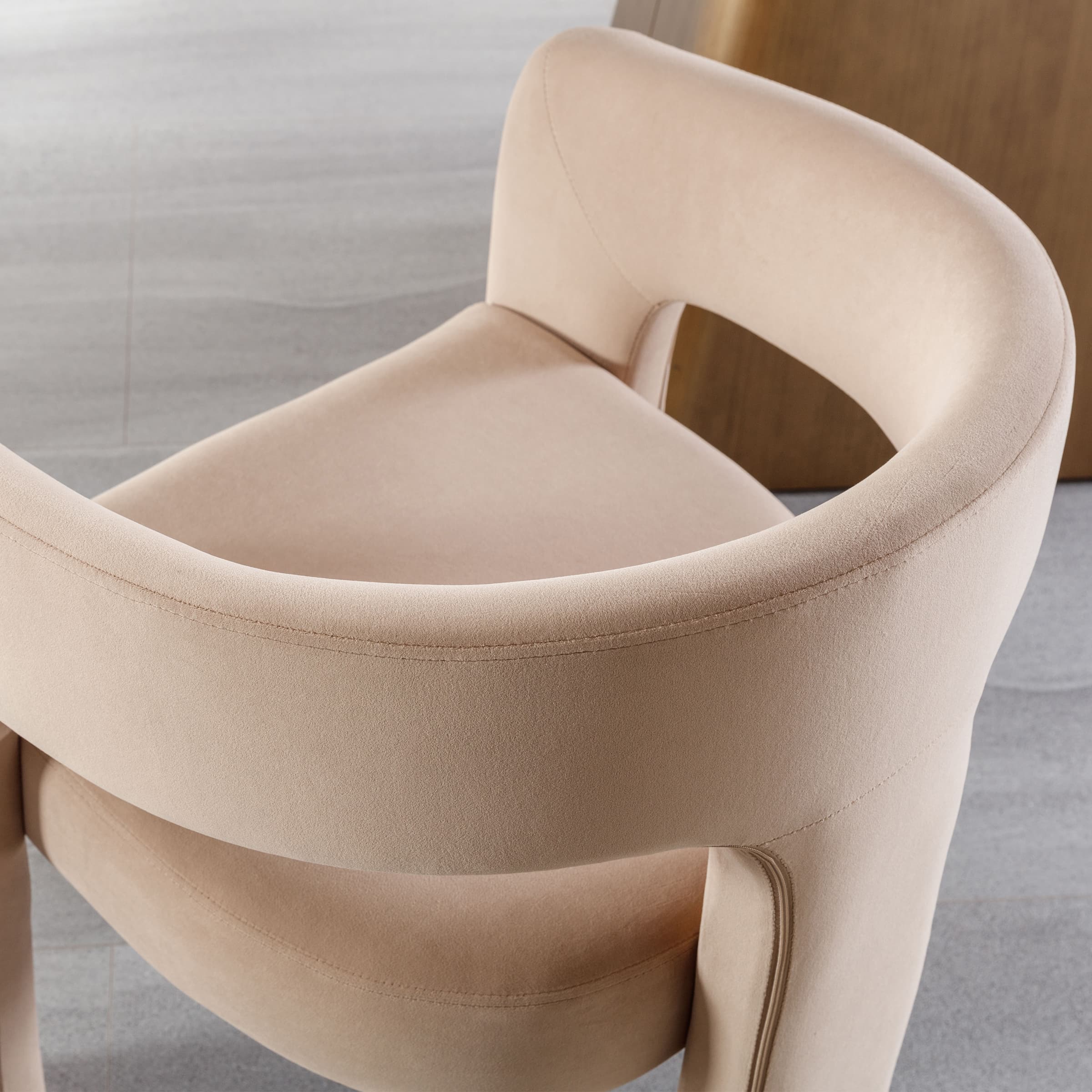 VESCASA Modern Open-Back Faux Leather Barrel Dining Chair 1 PCS - 5101DC