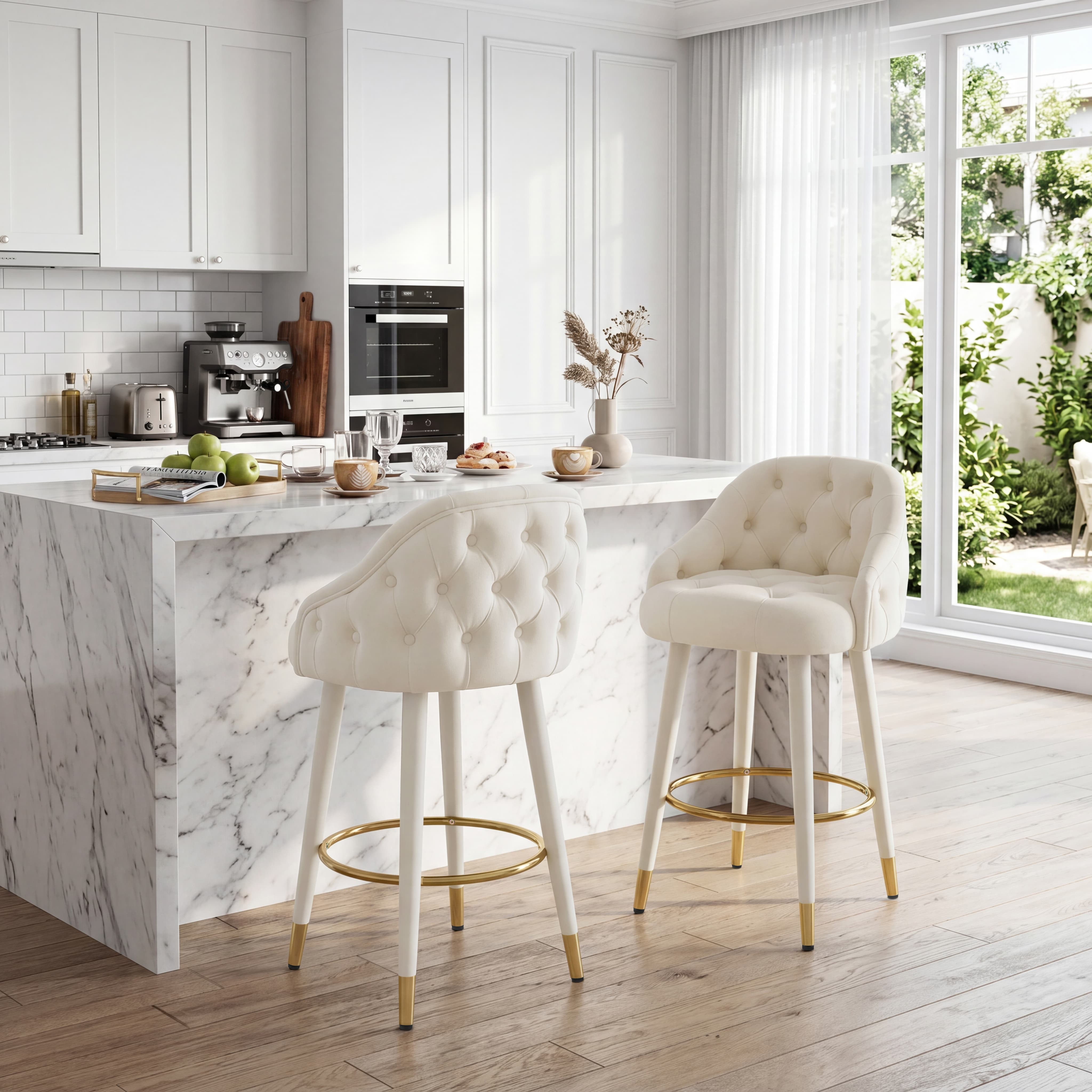 Velvet Counter Height Bar Stool with Back - 2429CS