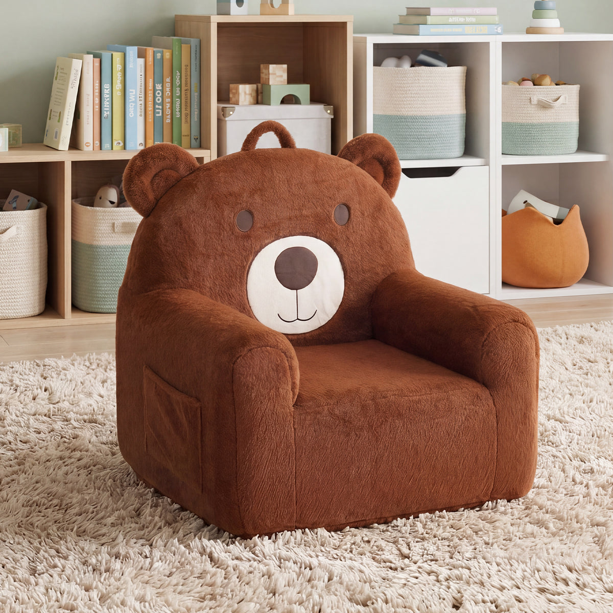 24" Bear Kids Faux Fur Sofa Chair