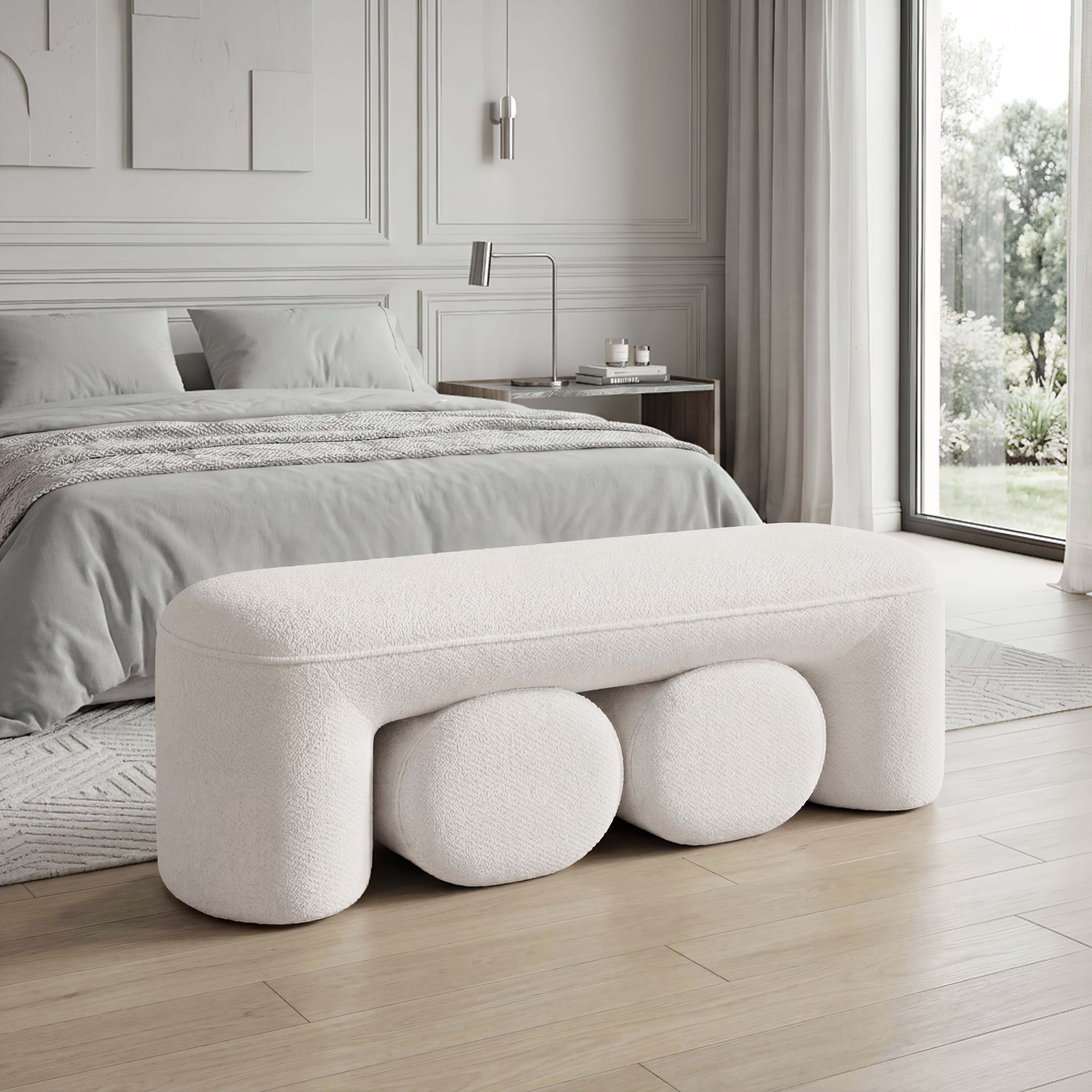 53"W Bedroom Bench with 2 Small Stools - 2653BH