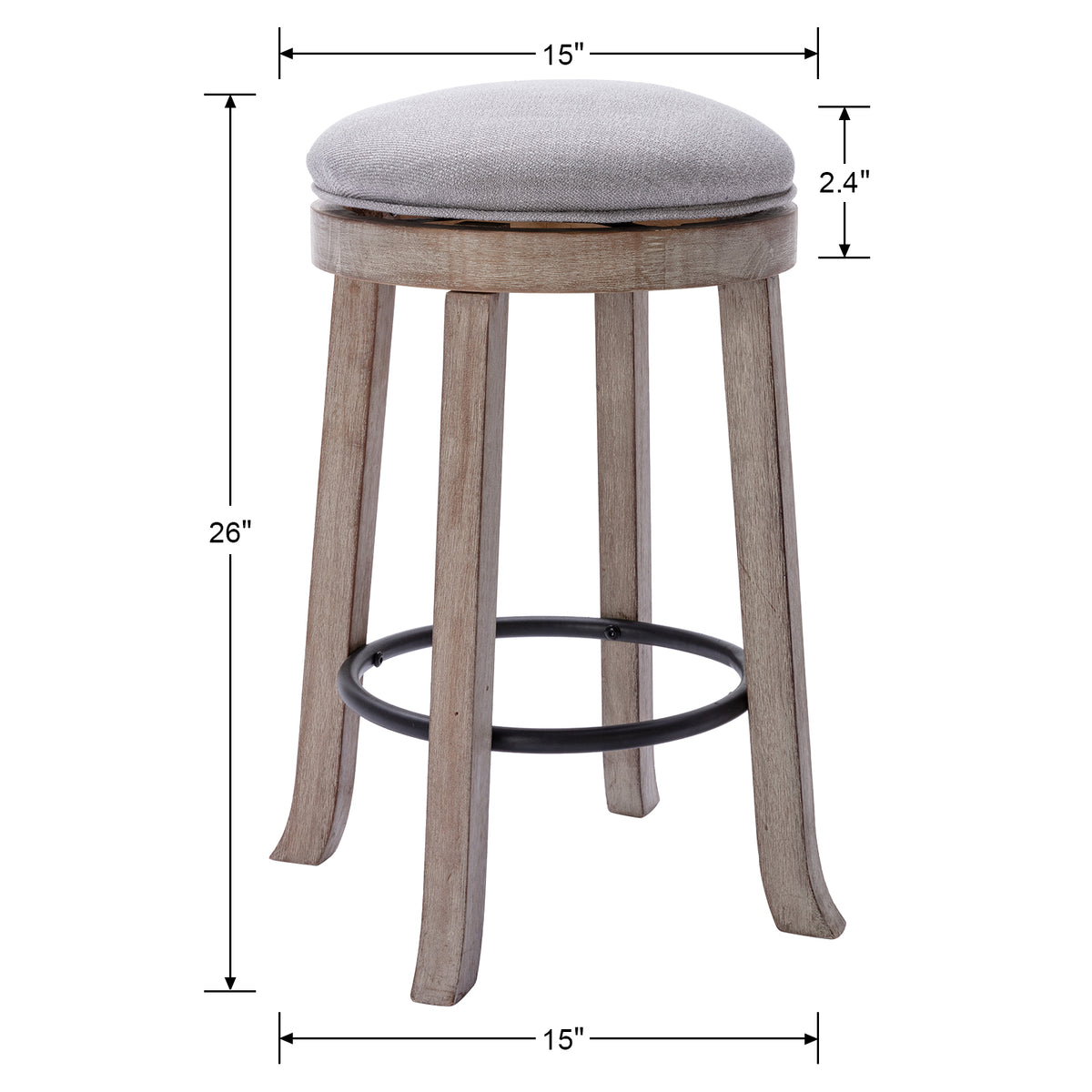 26"H Backless Swivel Counter Stools Set of 2 - 5653CS