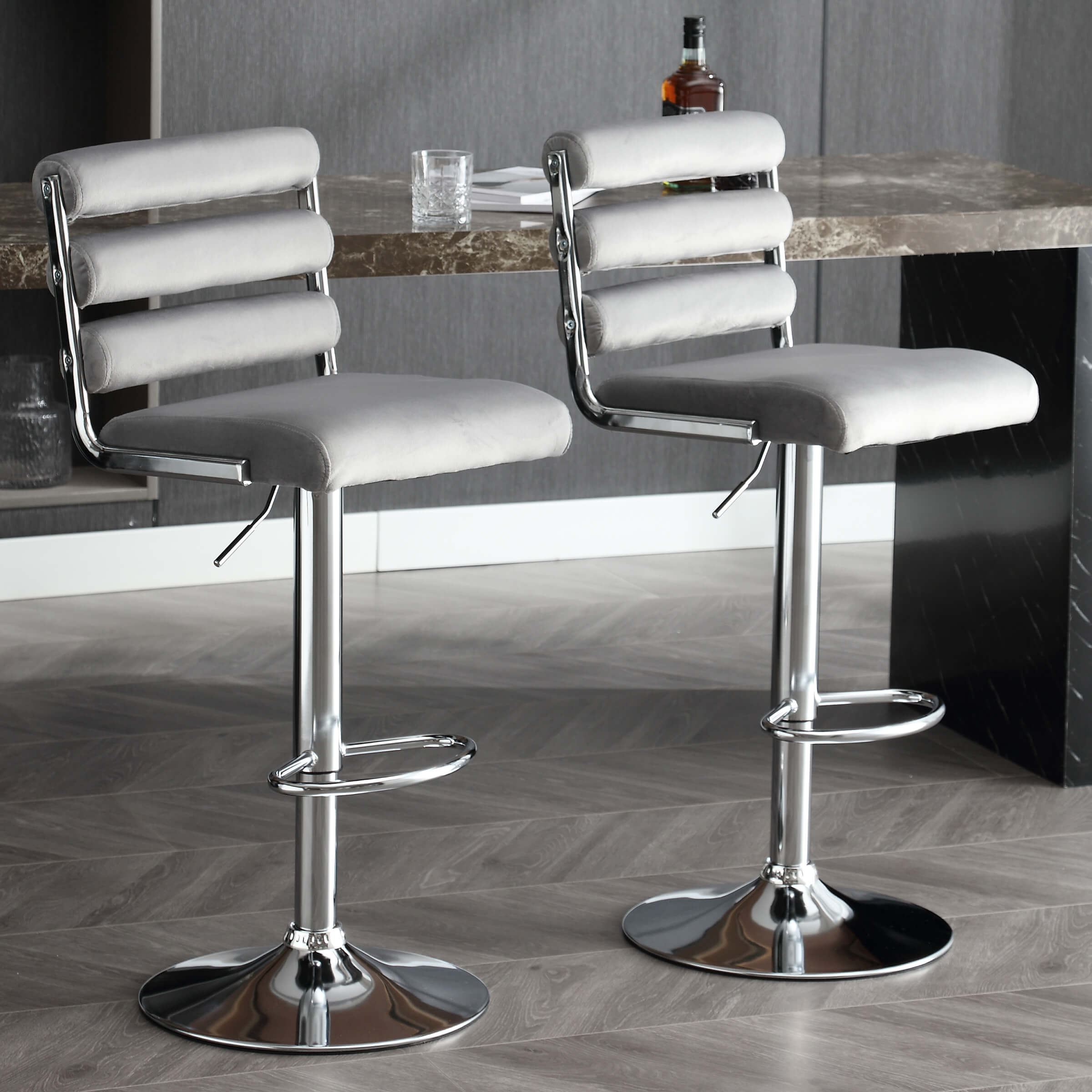 EALSON Glam Adjustable Swivel Bar Stools Set of 2 - 1715AB