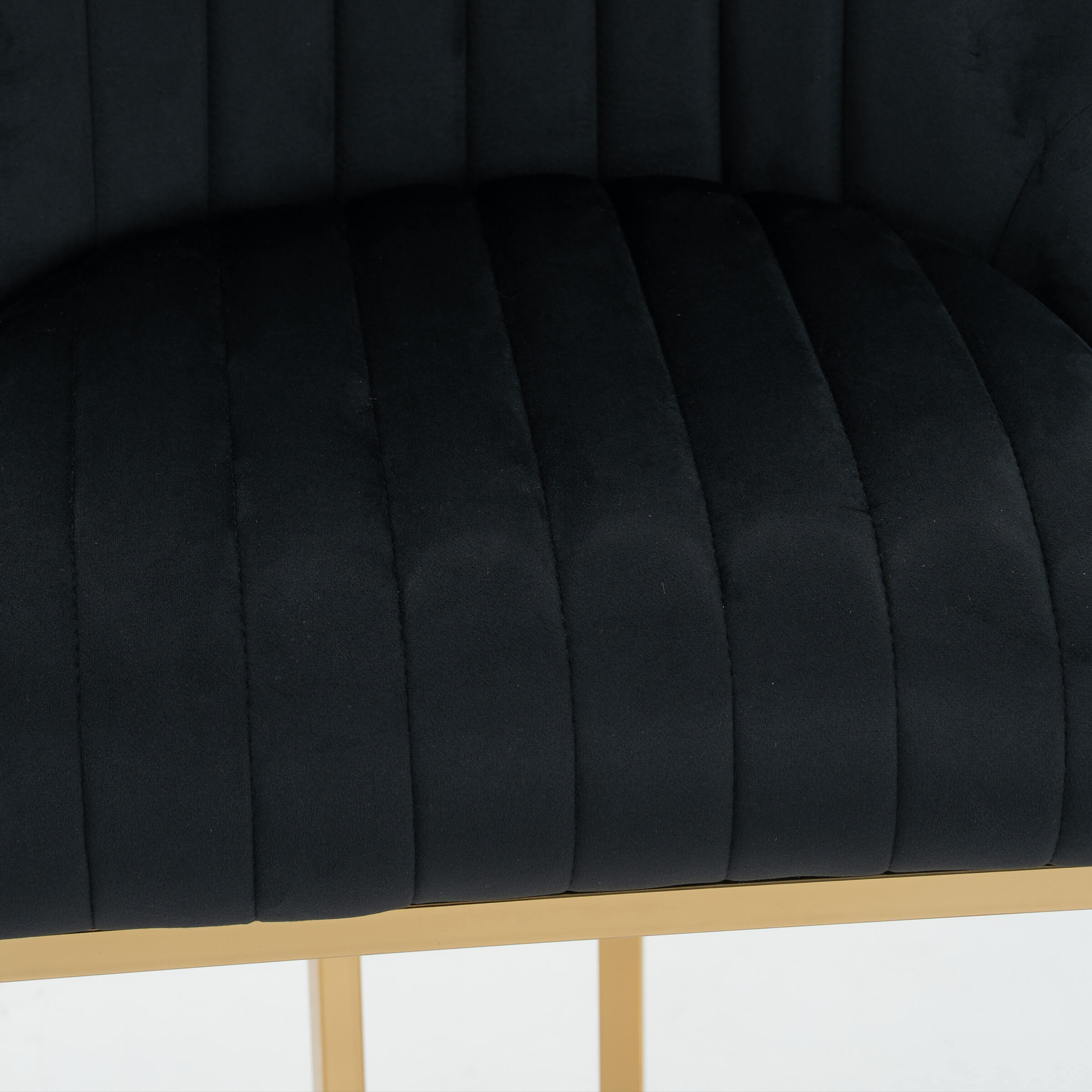 ZH4YOU 26”H Upholstered Gold Legs Stools Set of 2 - 9066CS