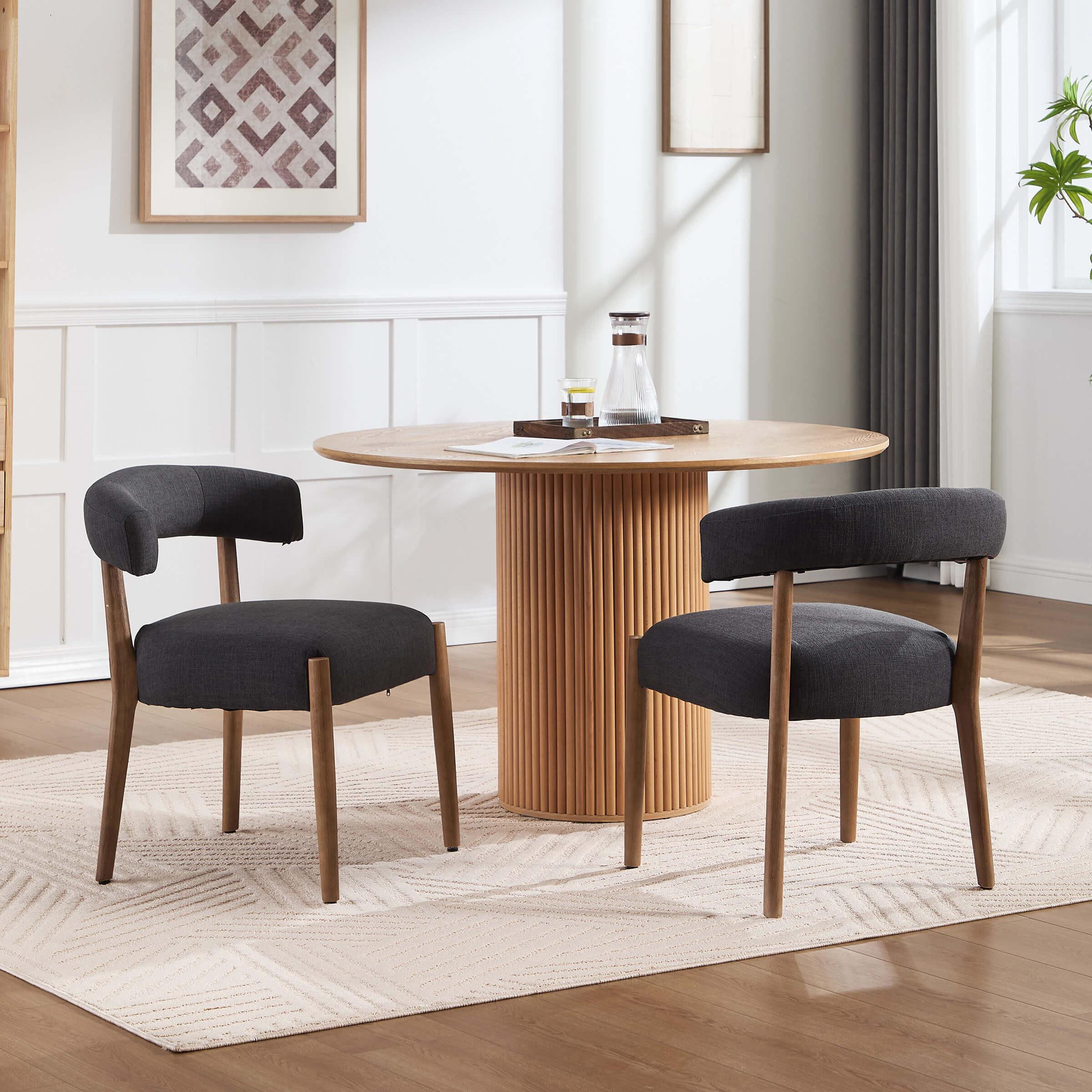 Curved Open Back Kitchen Chairs Set of 2 - 10077DC