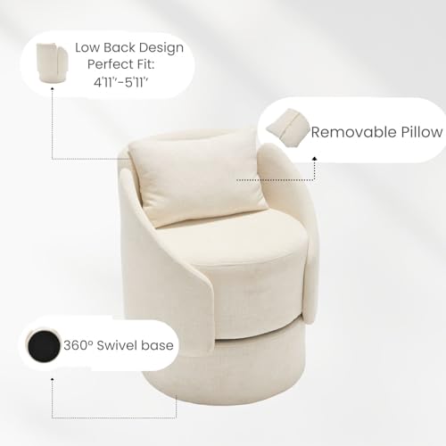 VESCASA Swivel Round Barrel Armchair 1 PCS - 56010AC