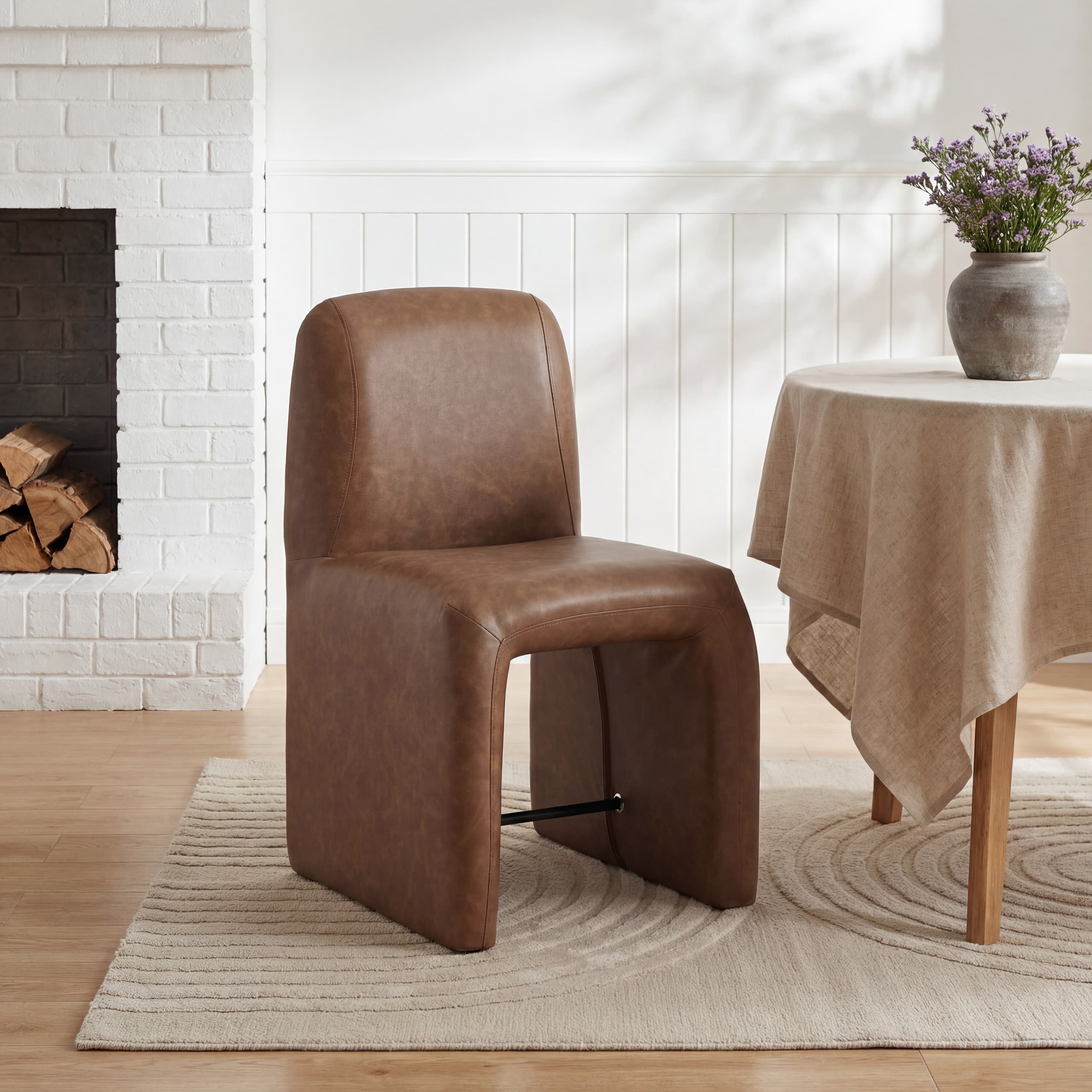 Upholstered Dining Chairs Set with Deep Seat and Curved Back - 3170DC