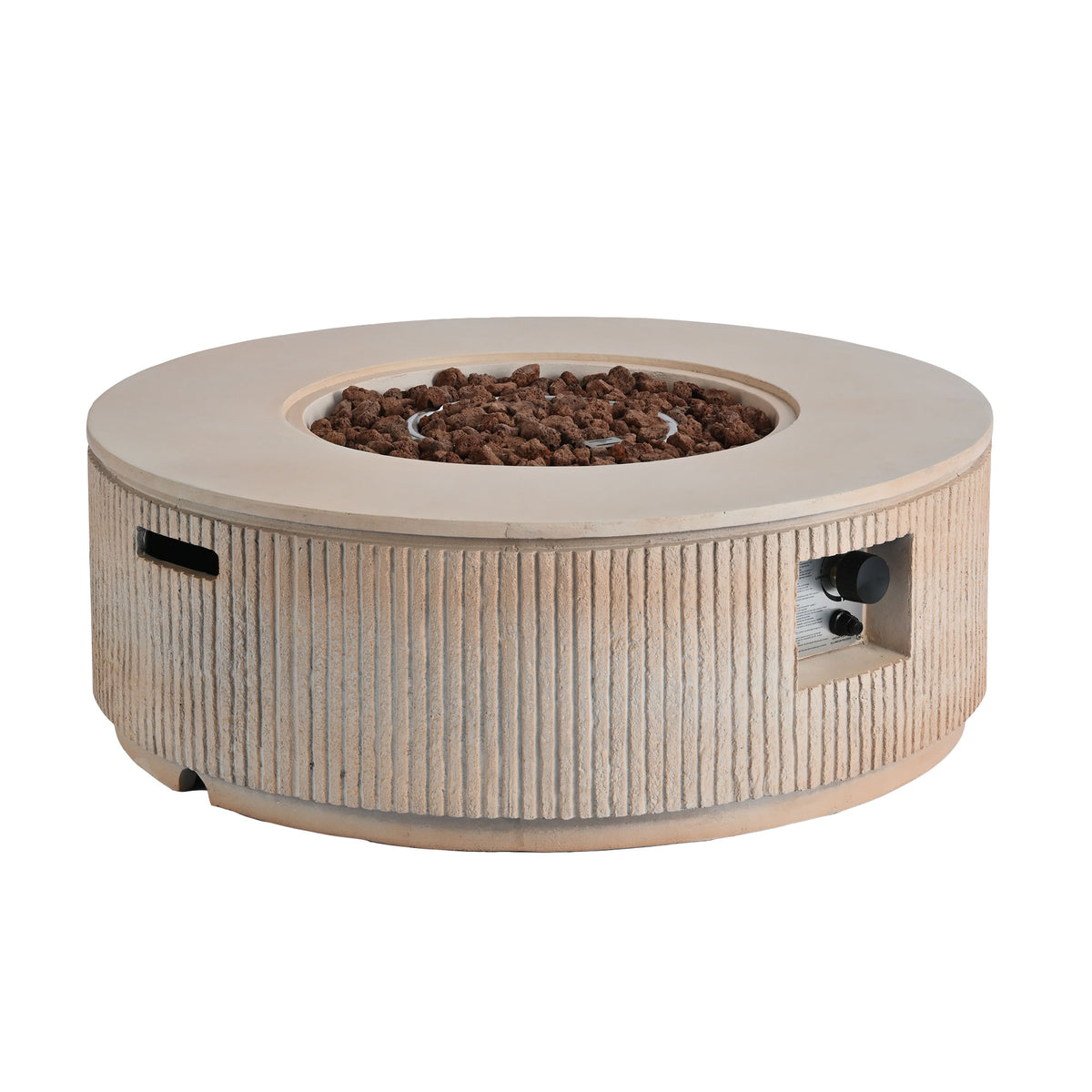 38" MGO Round Propane Fire Pit with Vertical Stripe