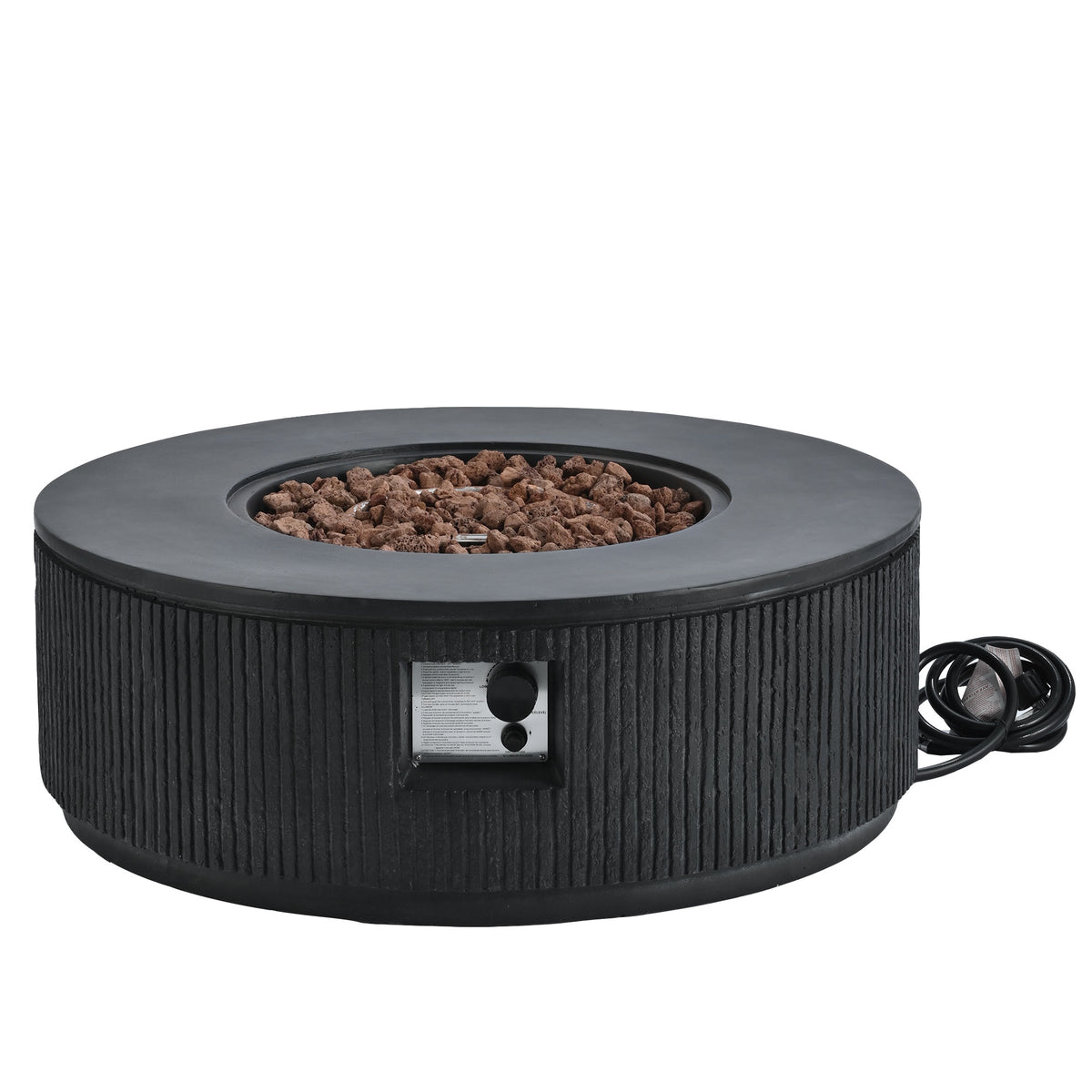 38" MGO Round Propane Fire Pit with Vertical Stripe