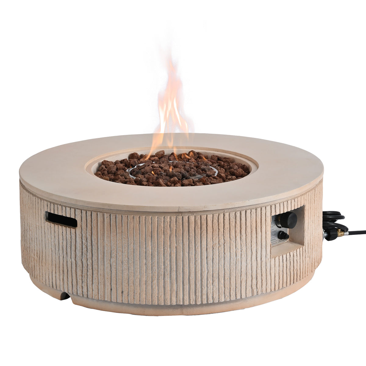 38" MGO Round Propane Fire Pit with Vertical Stripe