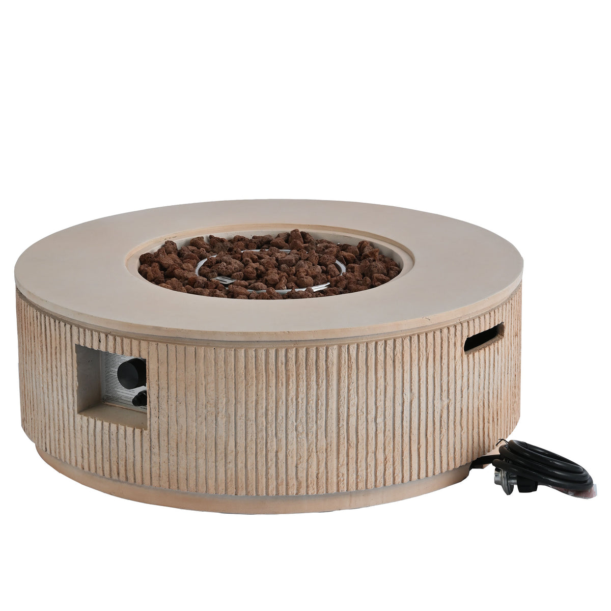 38" MGO Round Propane Fire Pit with Vertical Stripe
