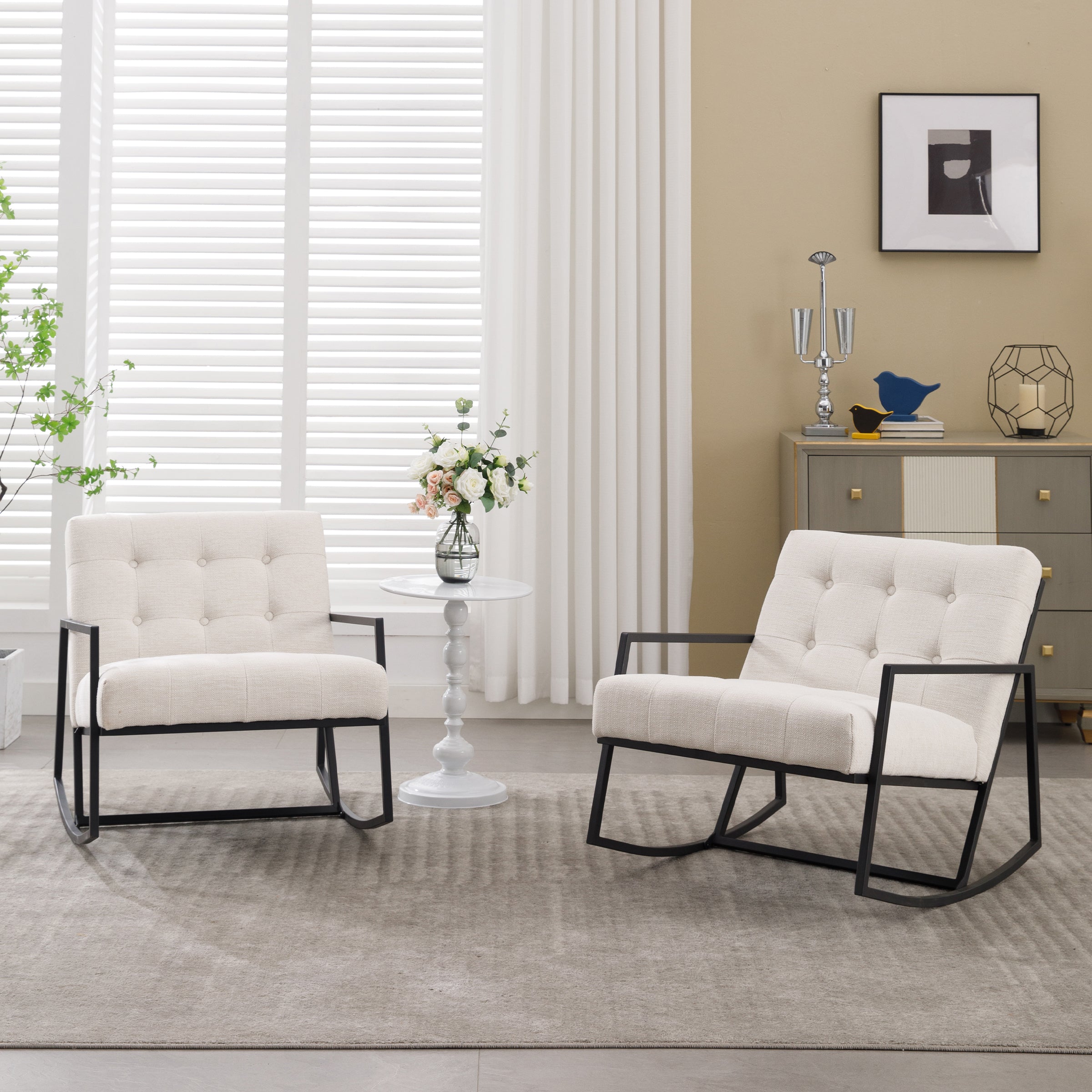 VESCASA Linen Rocking Recliner Chair 1 PCS - 3935RC