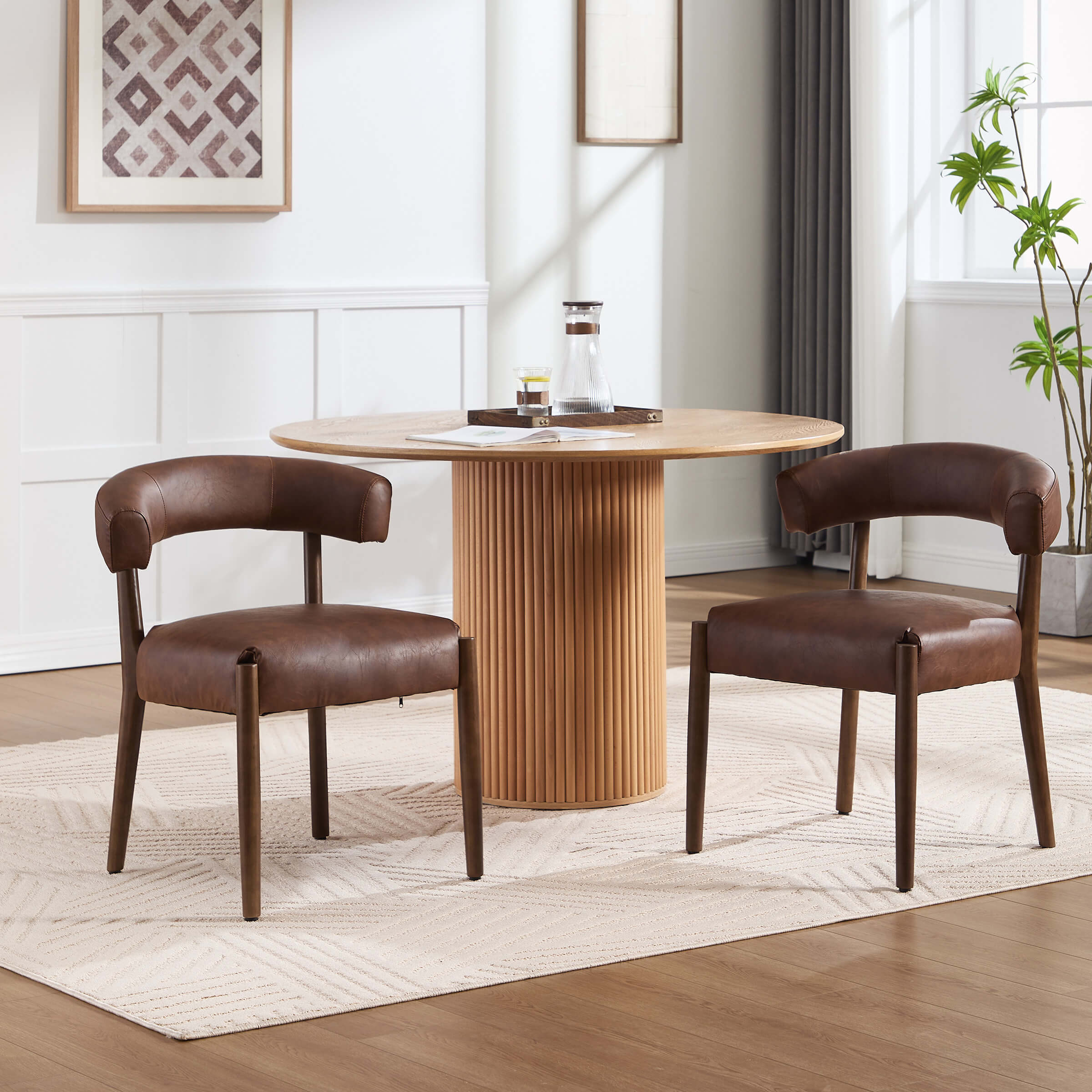 Curved Open Back Kitchen Chairs Set of 2 - 10077DC