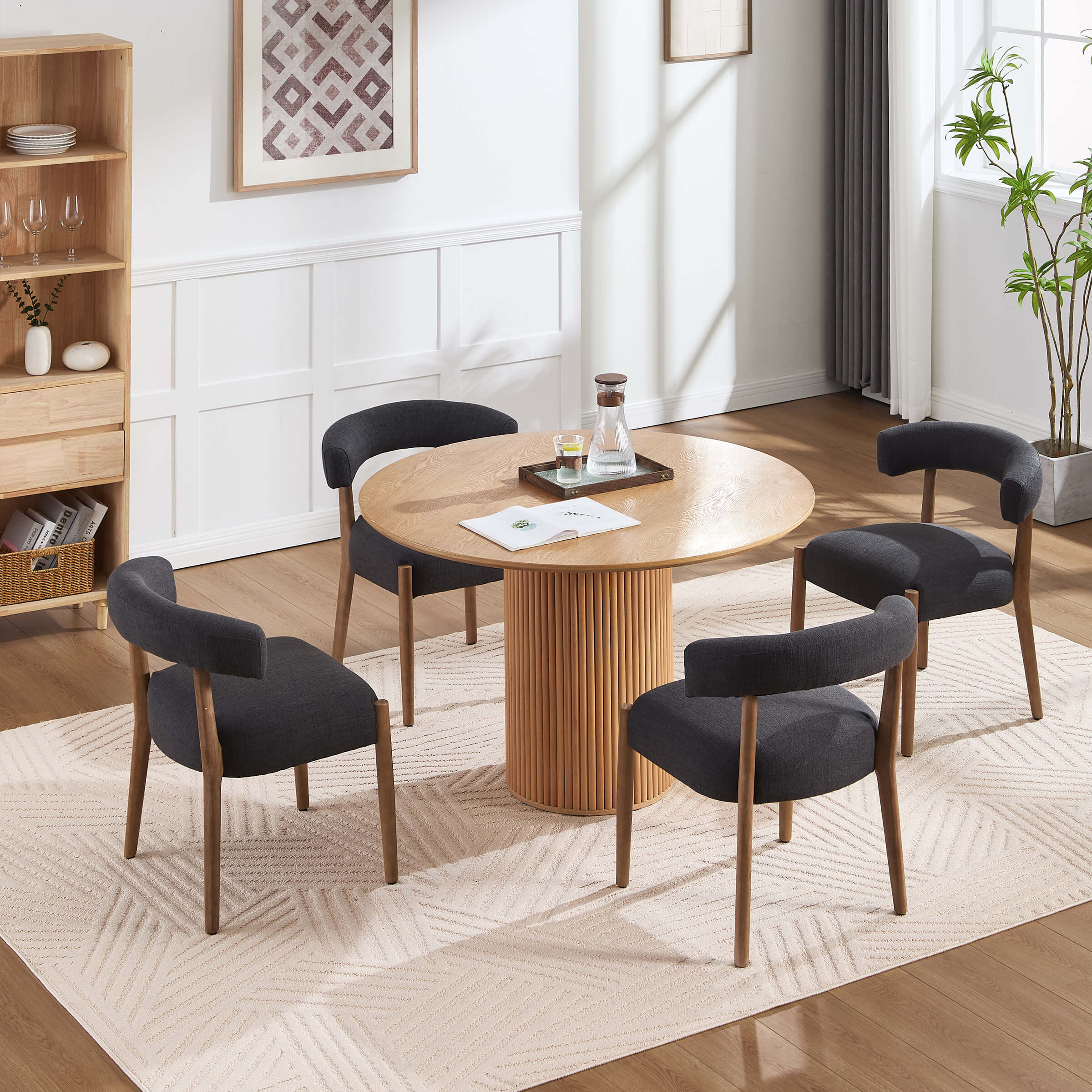 Curved Open Back Kitchen Chairs Set of 2 - 10077DC